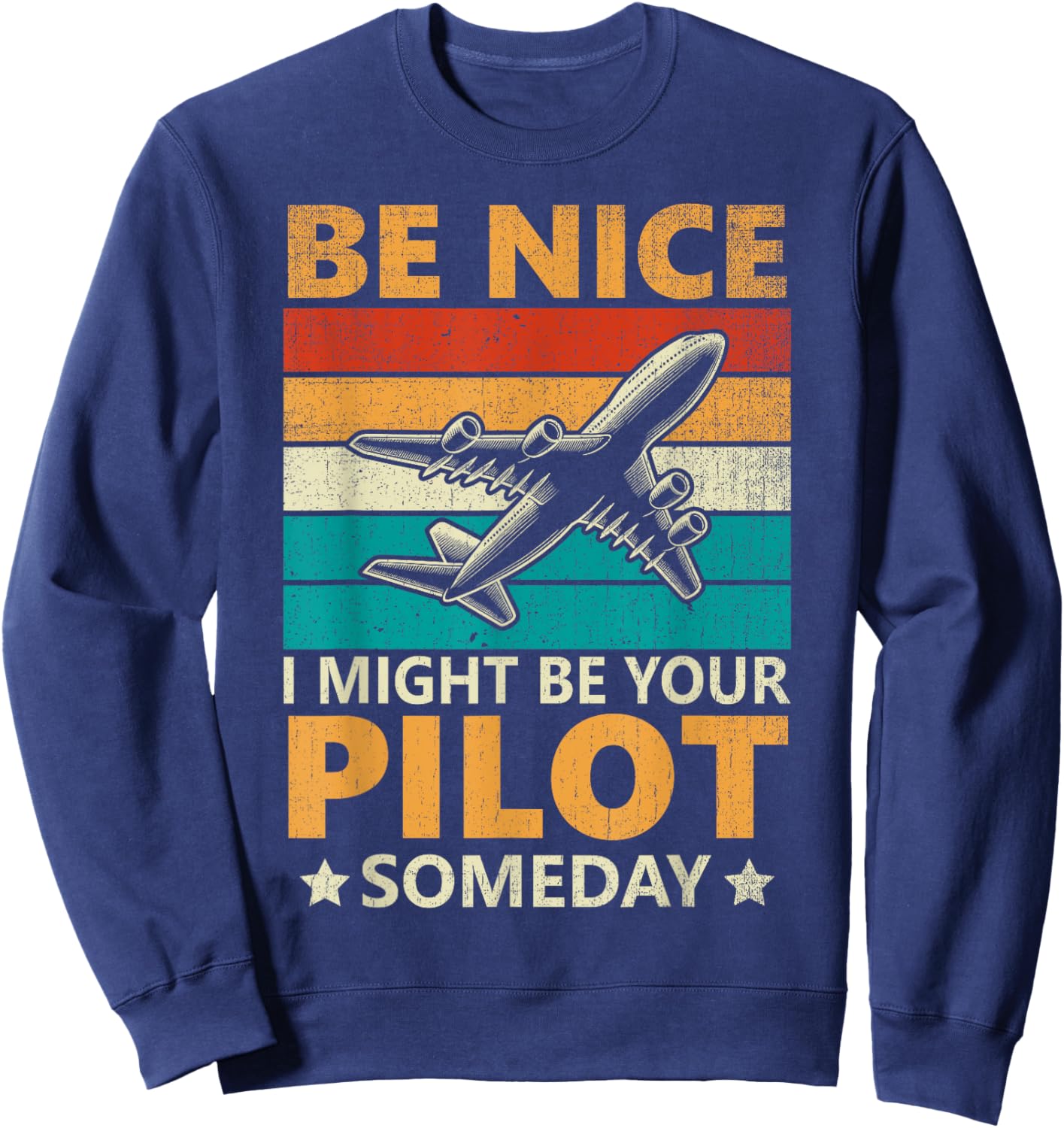 Funny Pilot Design Women Aviation Airplane Pilot Sweatshirt - Sweatshirt | Navy