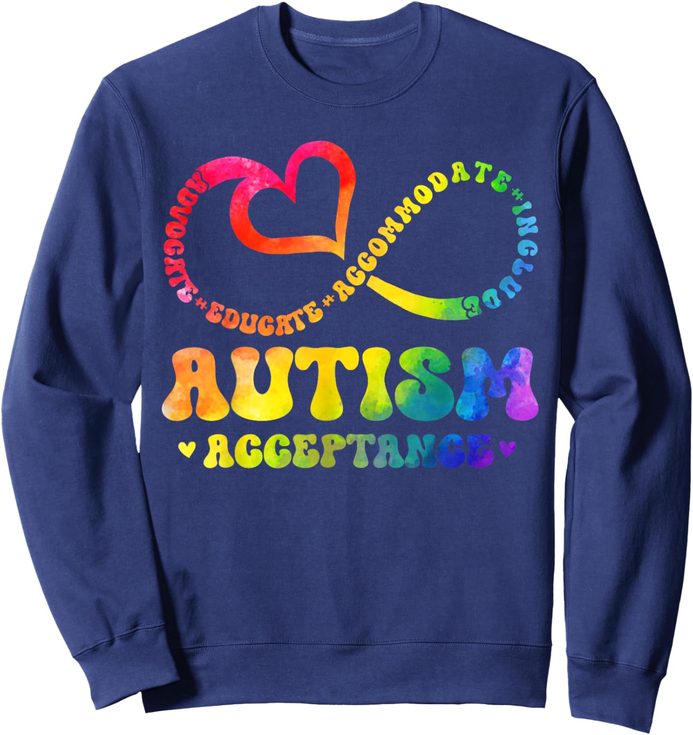 Autism Awareness Shirts Men Women Kids Acceptance Autistic Sweatshirt - Sweatshirt | Navy