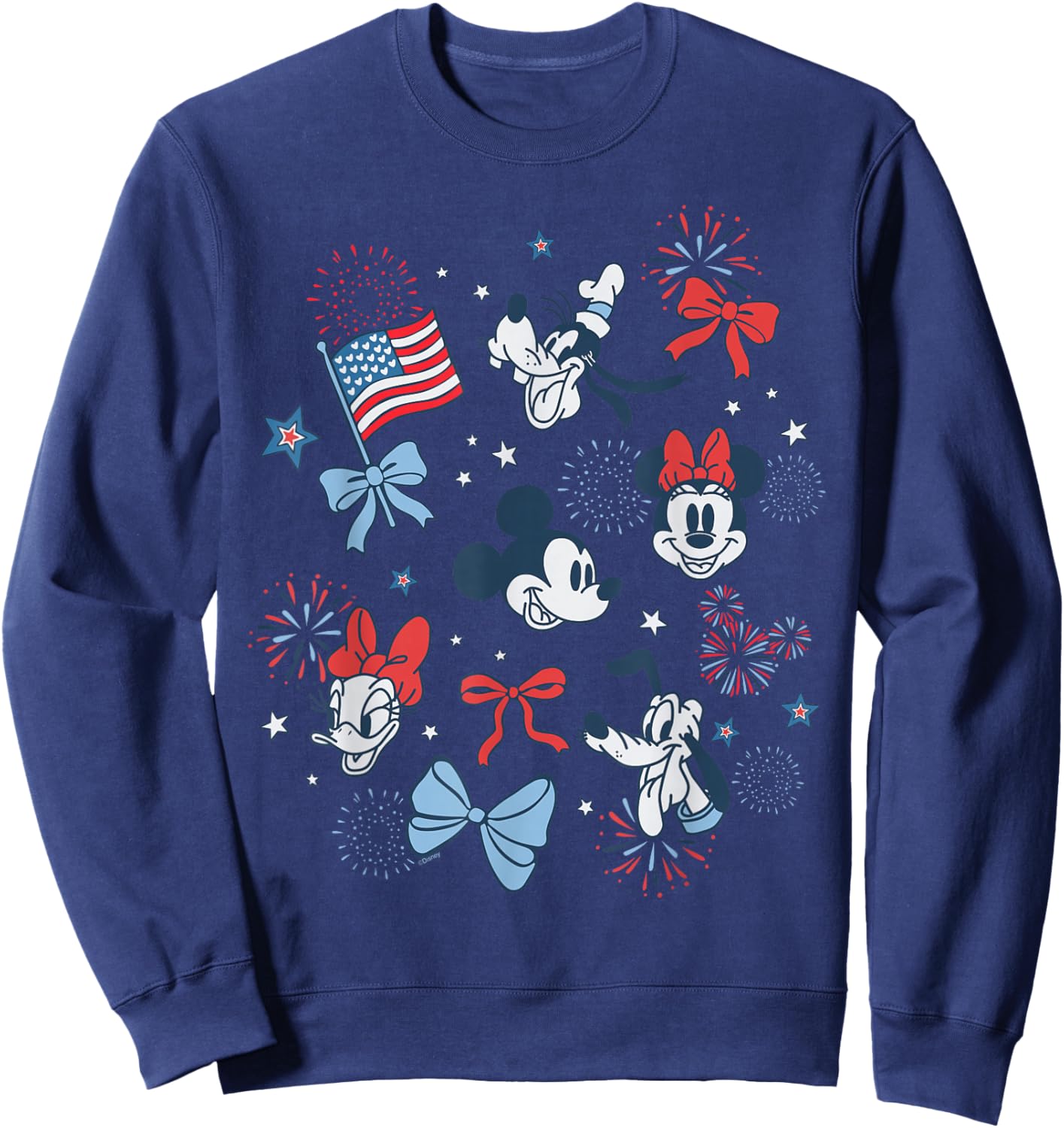 Disney Mickey & Friends Americana Coquette Fireworks July 4 Sweatshirt - Sweatshirt | Navy