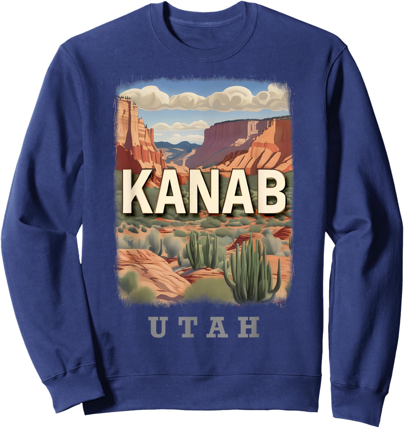 Kanab Utah UT Red Rock Vista SD054 Sweatshirt - Sweatshirt | Navy