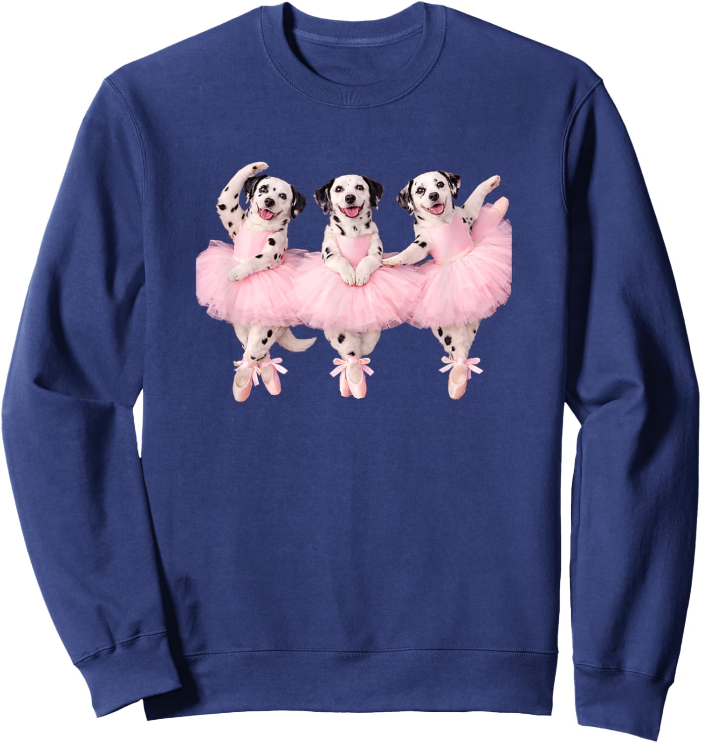 Funny Dalmatian Dog Ballet Dancer Mom Ballerina Cute Graphic Sweatshirt - Sweatshirt | Navy