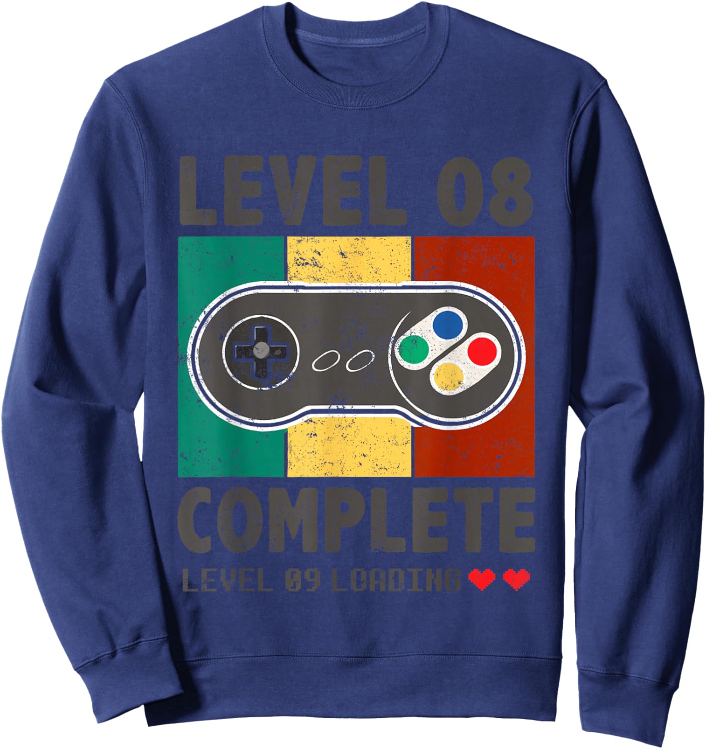 8th Wedding Anniversary 8 Years Retro Level 8 Complete Sweatshirt - Sweatshirt | Navy