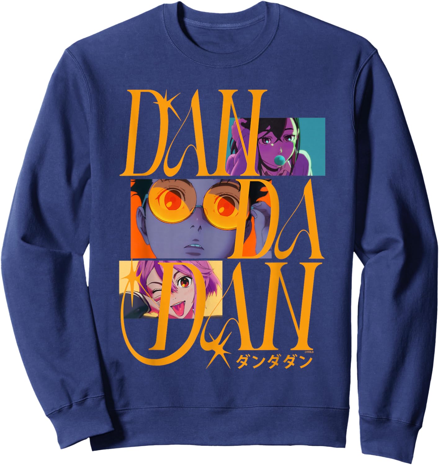 Dan Da Dan Colorful Opening Credits Scenes Anime Sweatshirt - Sweatshirt | Navy