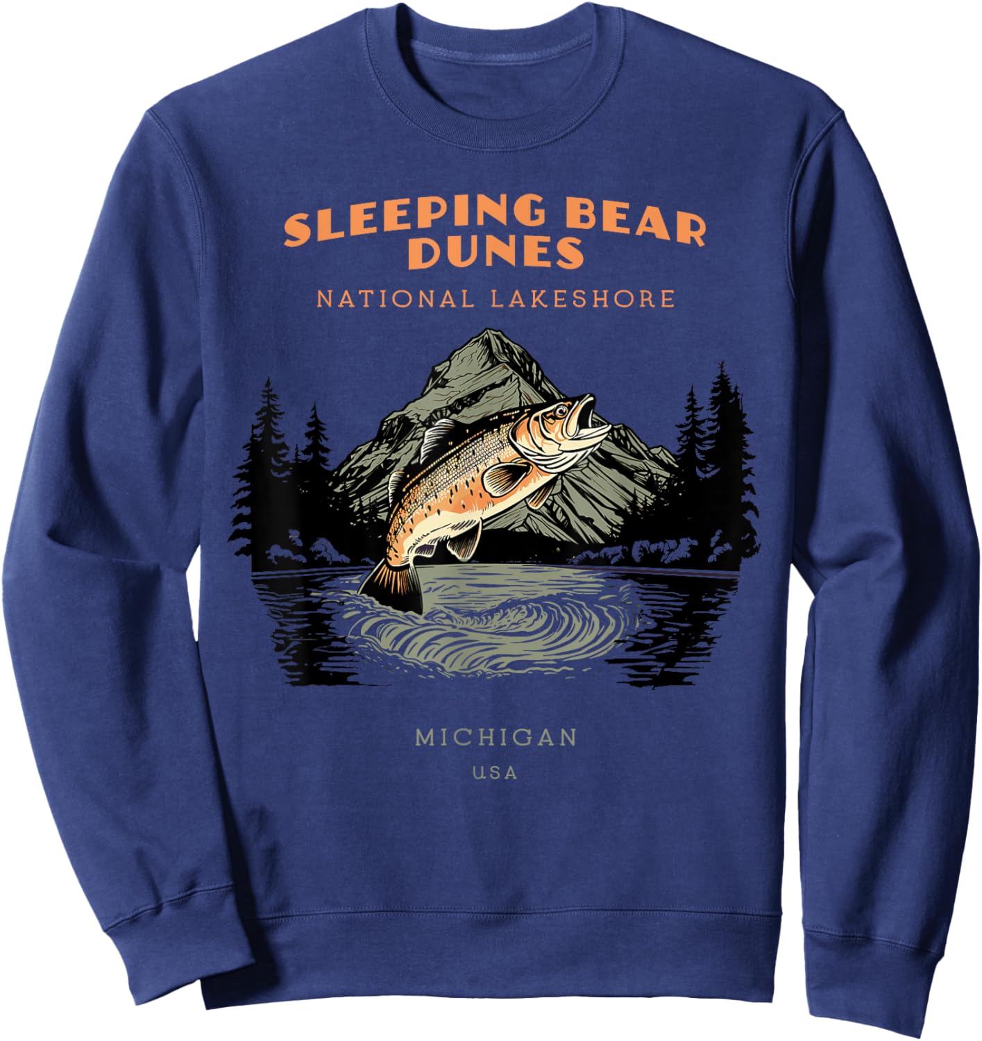 Sleeping Bear Dunes National Lakeshore Michigan Vintage Sweatshirt - Sweatshirt | Navy