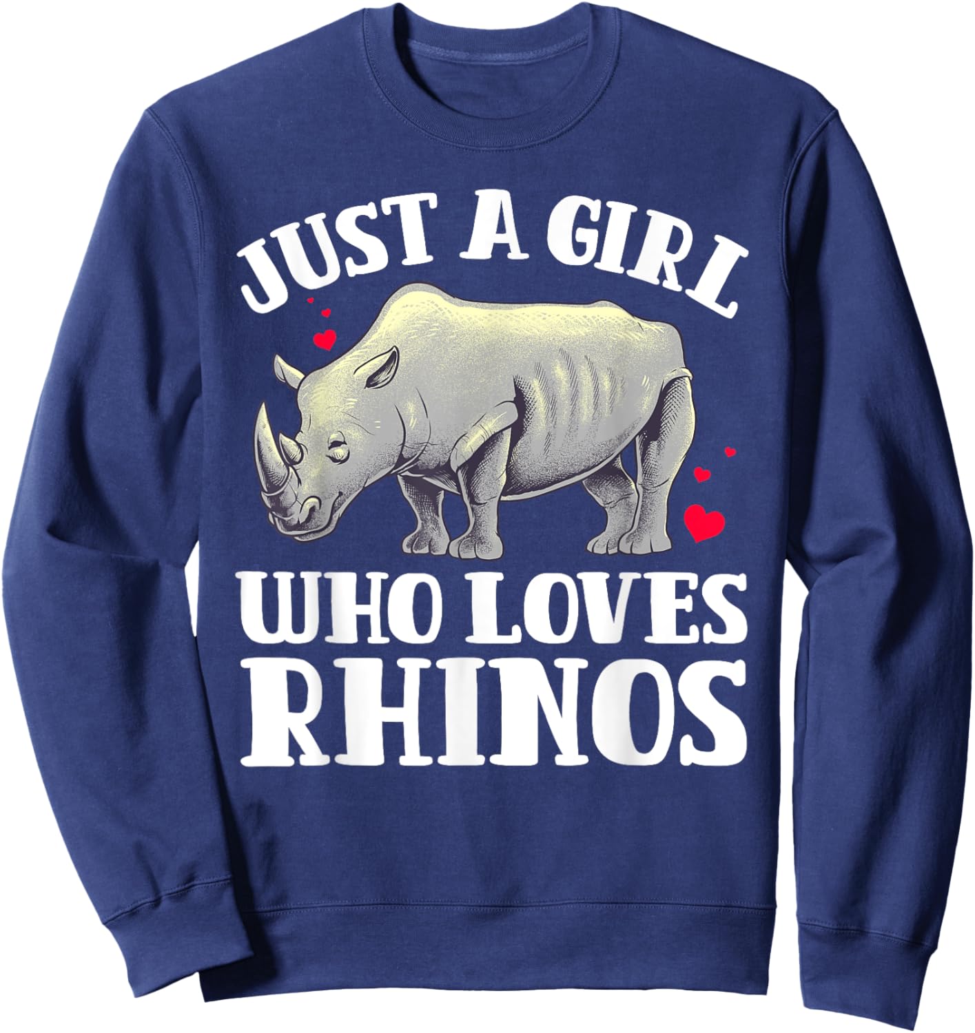 Cute Rhino Design For Girls Women Rhinoceros Lover Rhino Sweatshirt - Sweatshirt | Navy