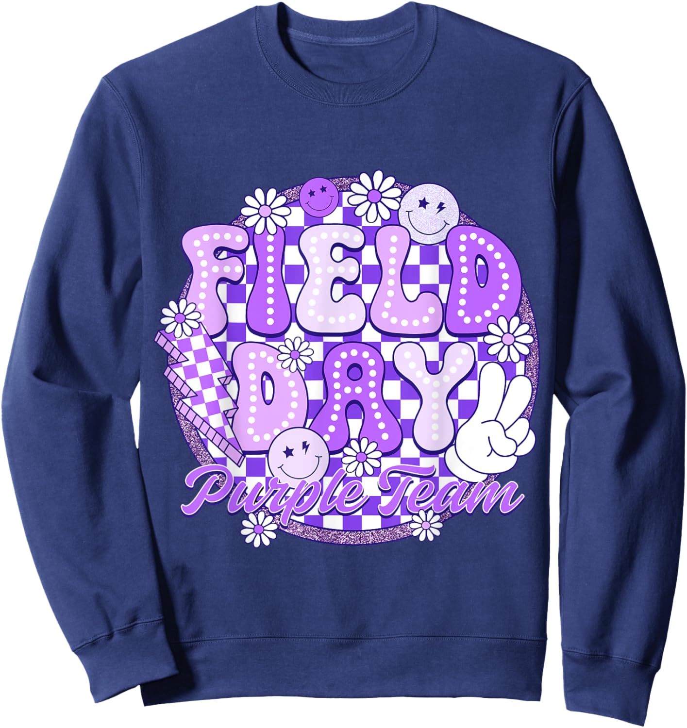 Purple Field Day Team Color Field Trip Teacher Student Sweatshirt - Sweatshirt | Navy