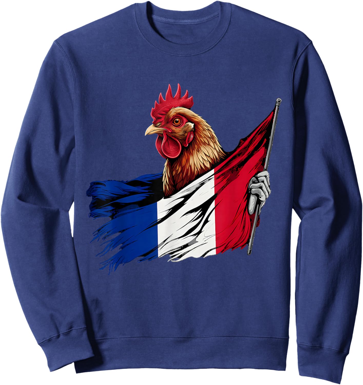 French Rooster France Flag Sweatshirt - Sweatshirt | Navy