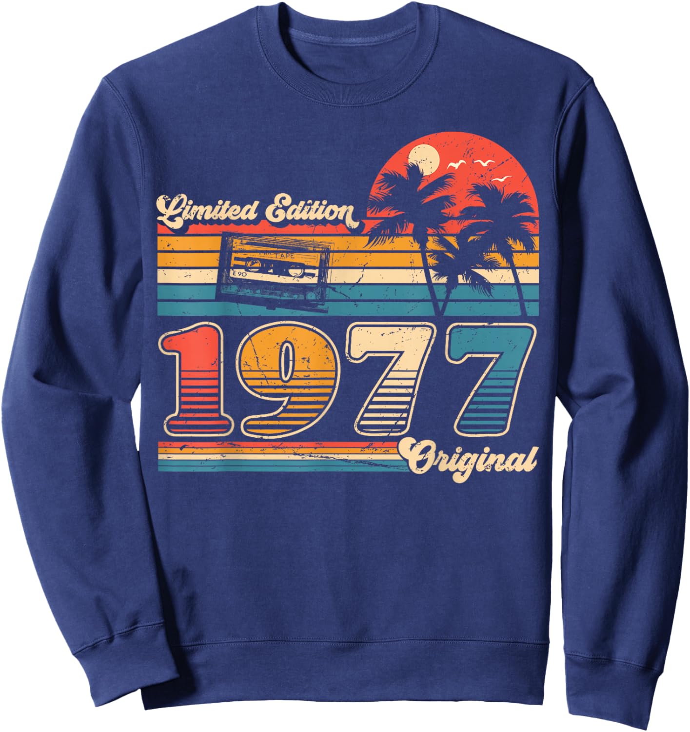 Original 1977 Vintage Birthday ancie Women , Black, S Sweatshirt - Sweatshirt | Navy