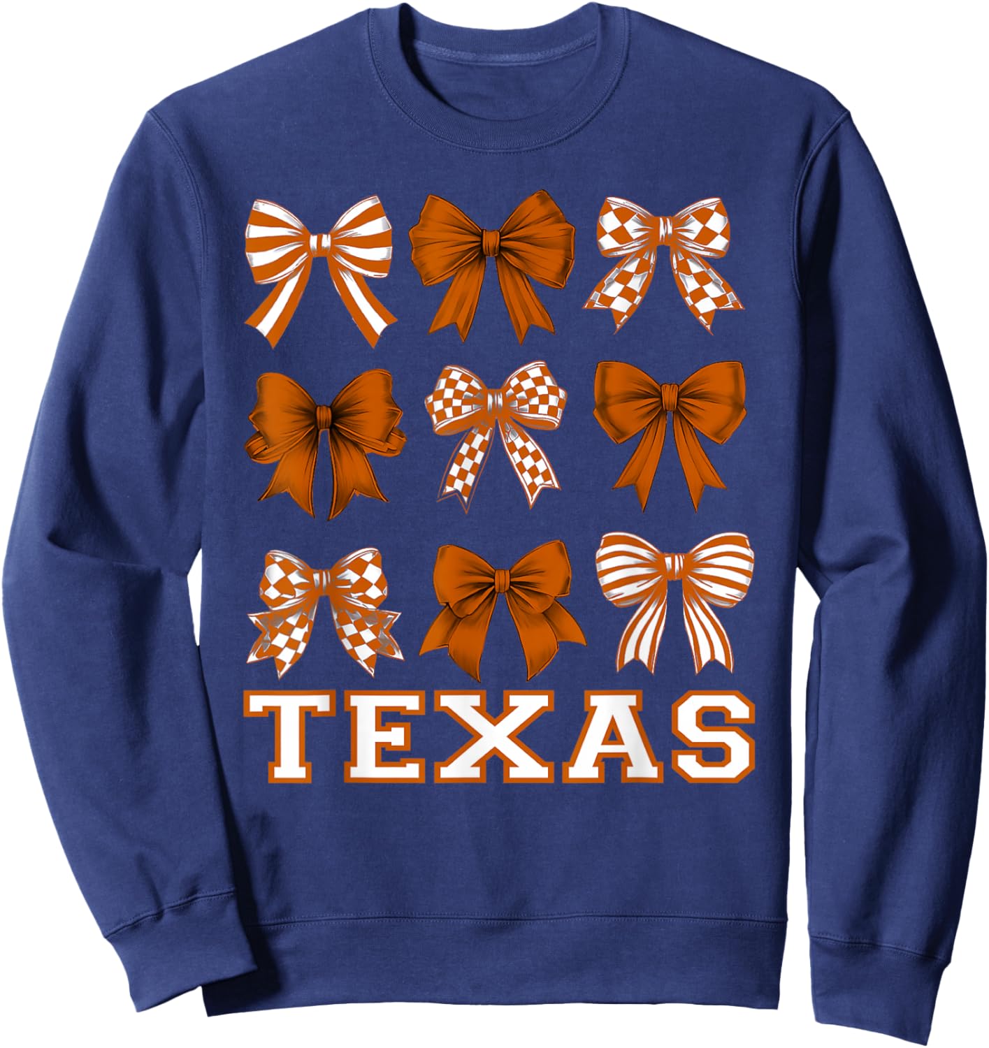 Texas Cute Coquette Bow Girls Kids Sweatshirt - Sweatshirt | Navy
