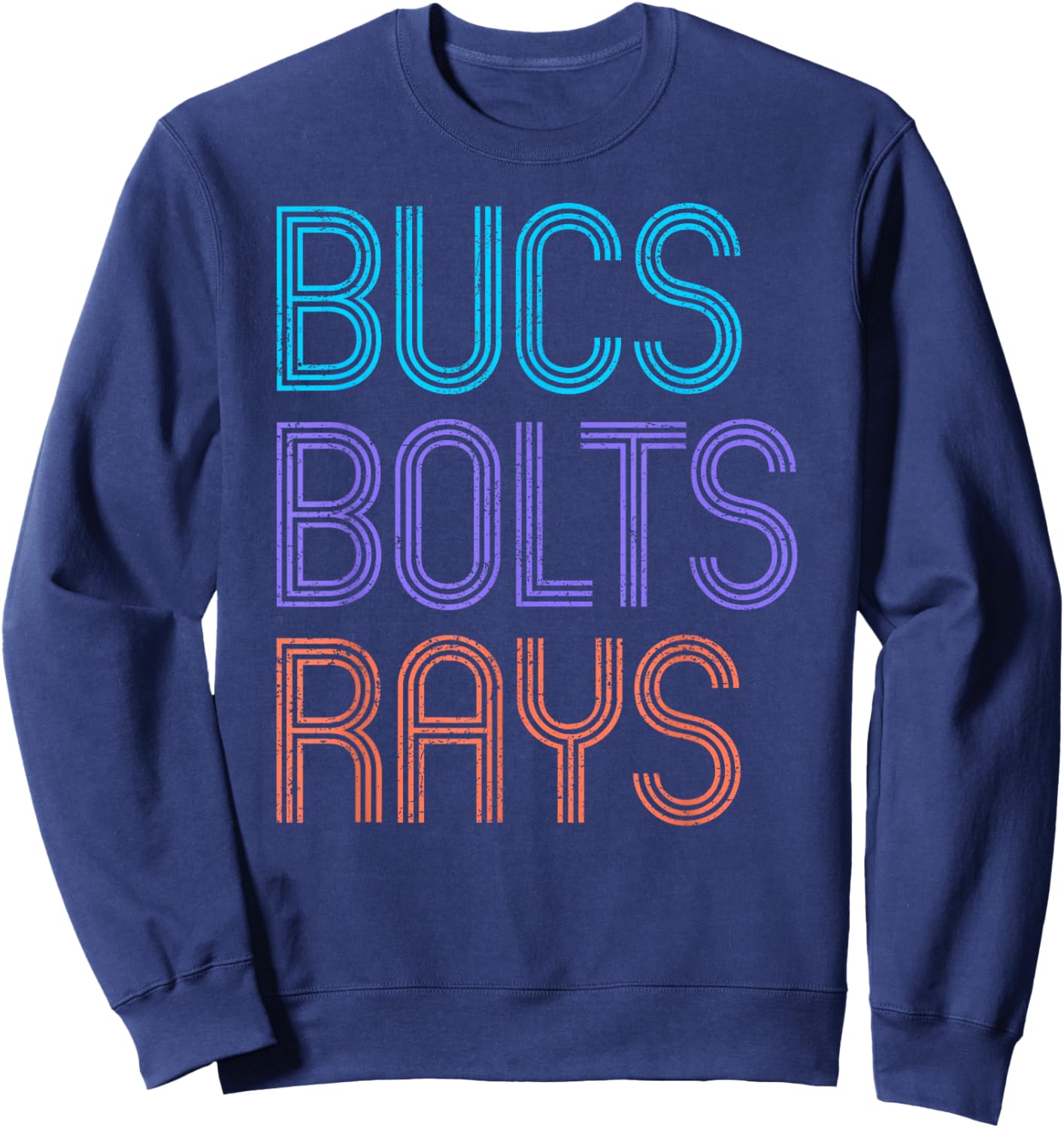 Retro Vintage Bucs Bolts Rays Sweatshirt - Sweatshirt | Navy