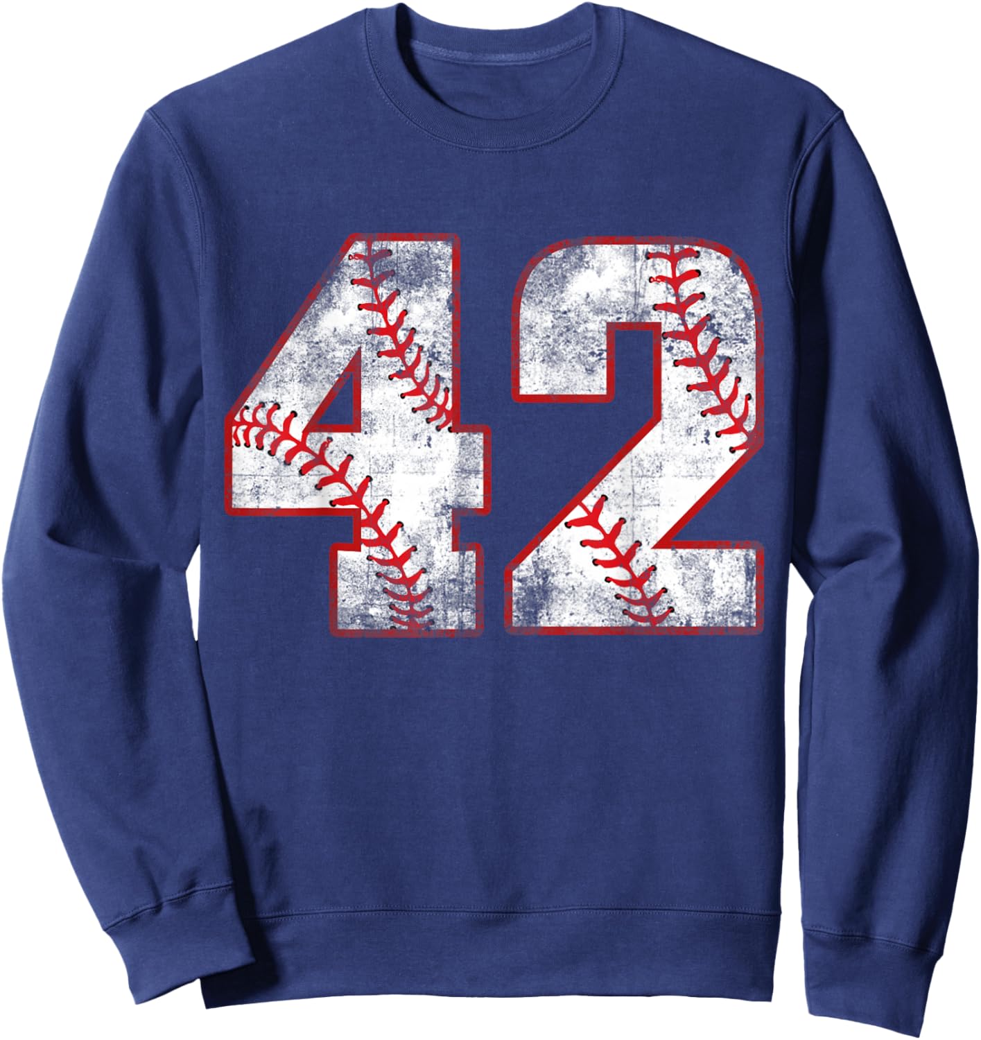 Vintage Baseball 42 Jersey Number Sweatshirt - Sweatshirt | Navy