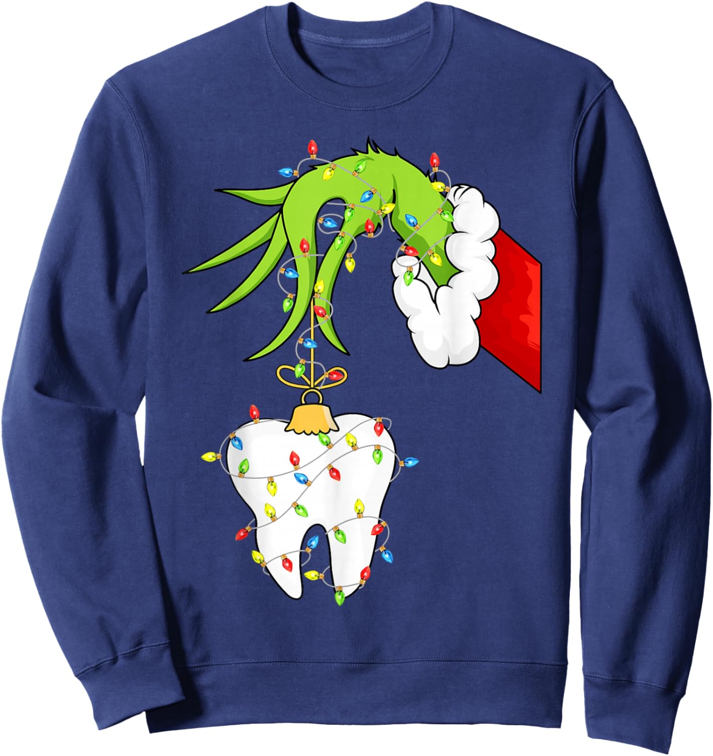 Tooth Dentist Dental Assistant Teeth Christmas Xmas Pajamas Sweatshirt - Sweatshirt | Navy