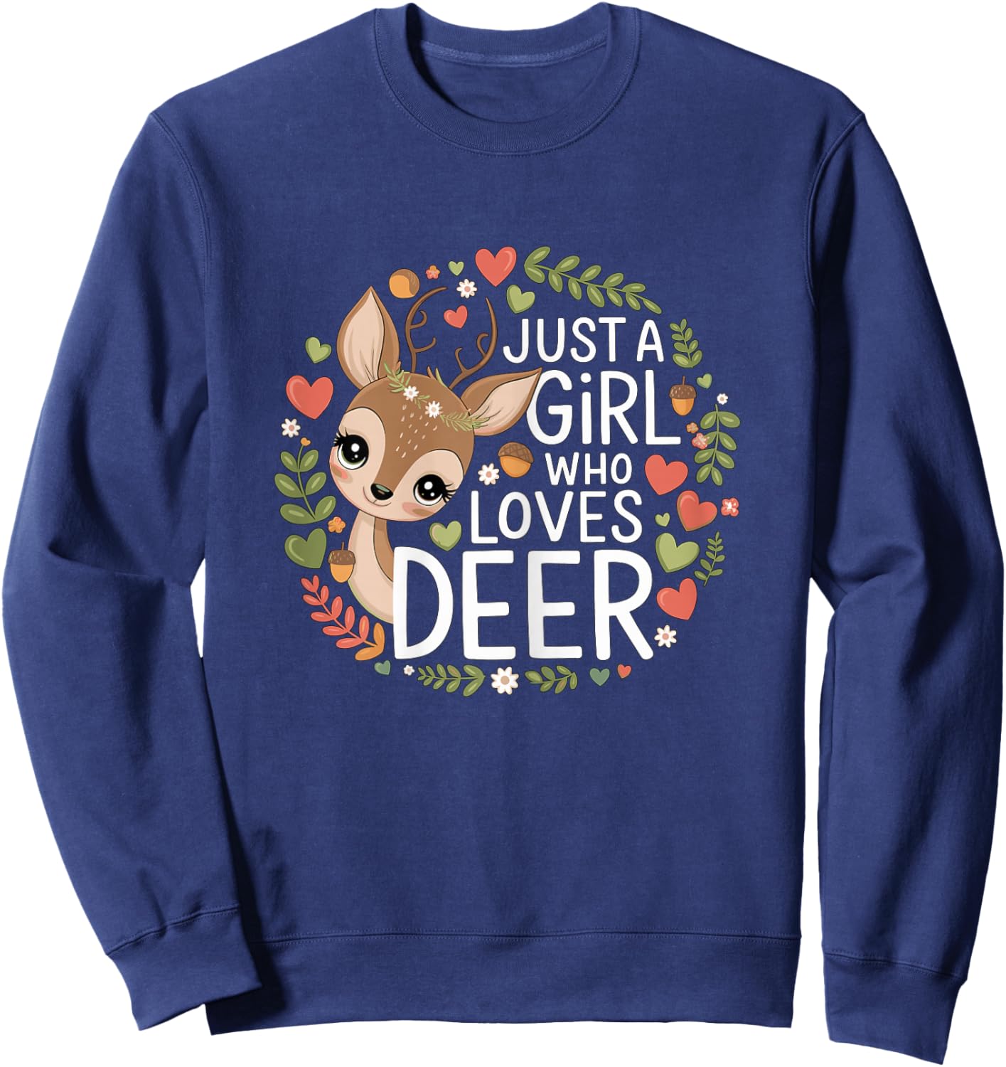 Just a Girl who Loves Deer Sweatshirt - Sweatshirt | Navy