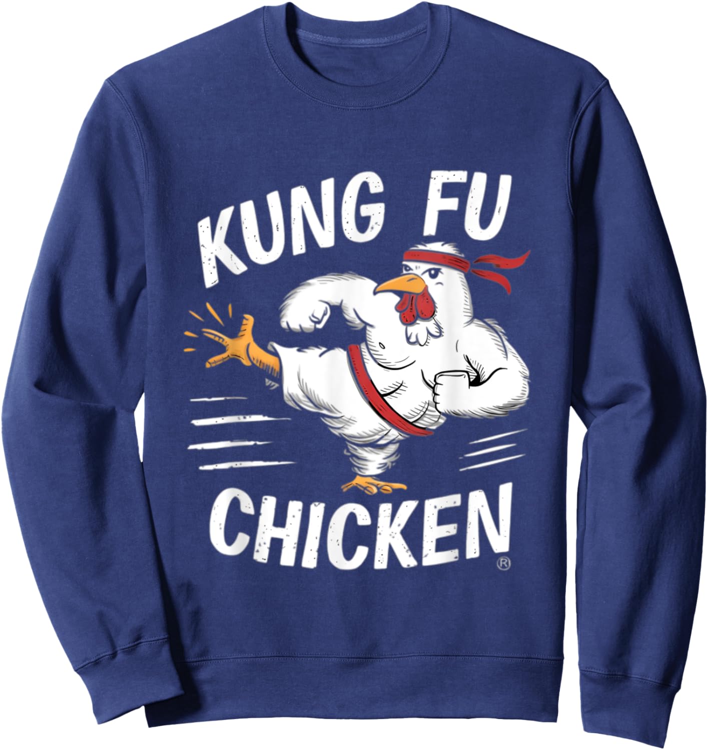 Kung Fu Chicken Funny Karate Rooster Women Men Chicken Sweatshirt - Sweatshirt | Navy