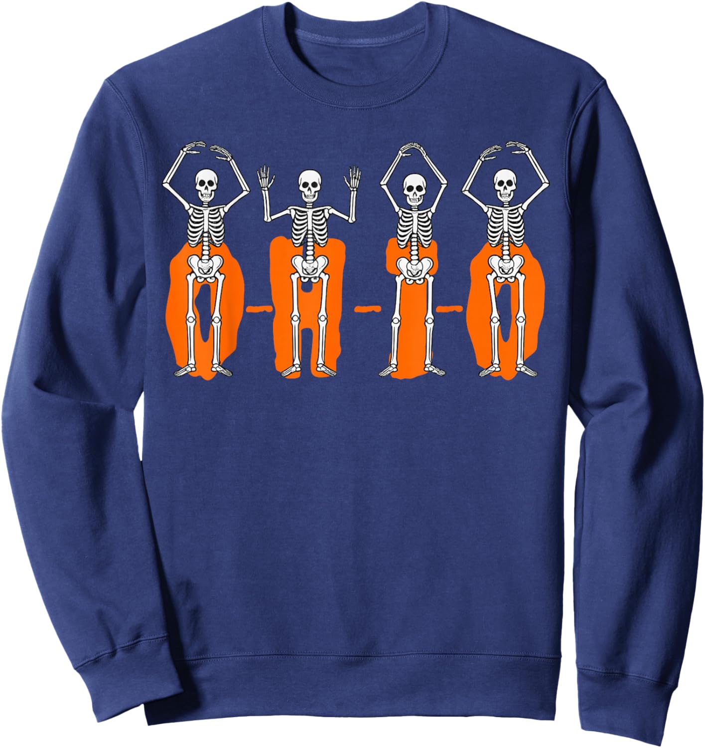 O-H-I-O State Funny Skeletons Ohio Vintage Halloween Costume Sweatshirt - Sweatshirt | Navy