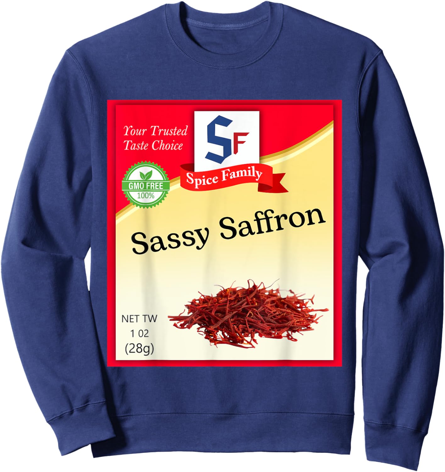 Sassy Saffron Condiment Costume Holiday Spice Costumes Sweatshirt - Sweatshirt | Navy