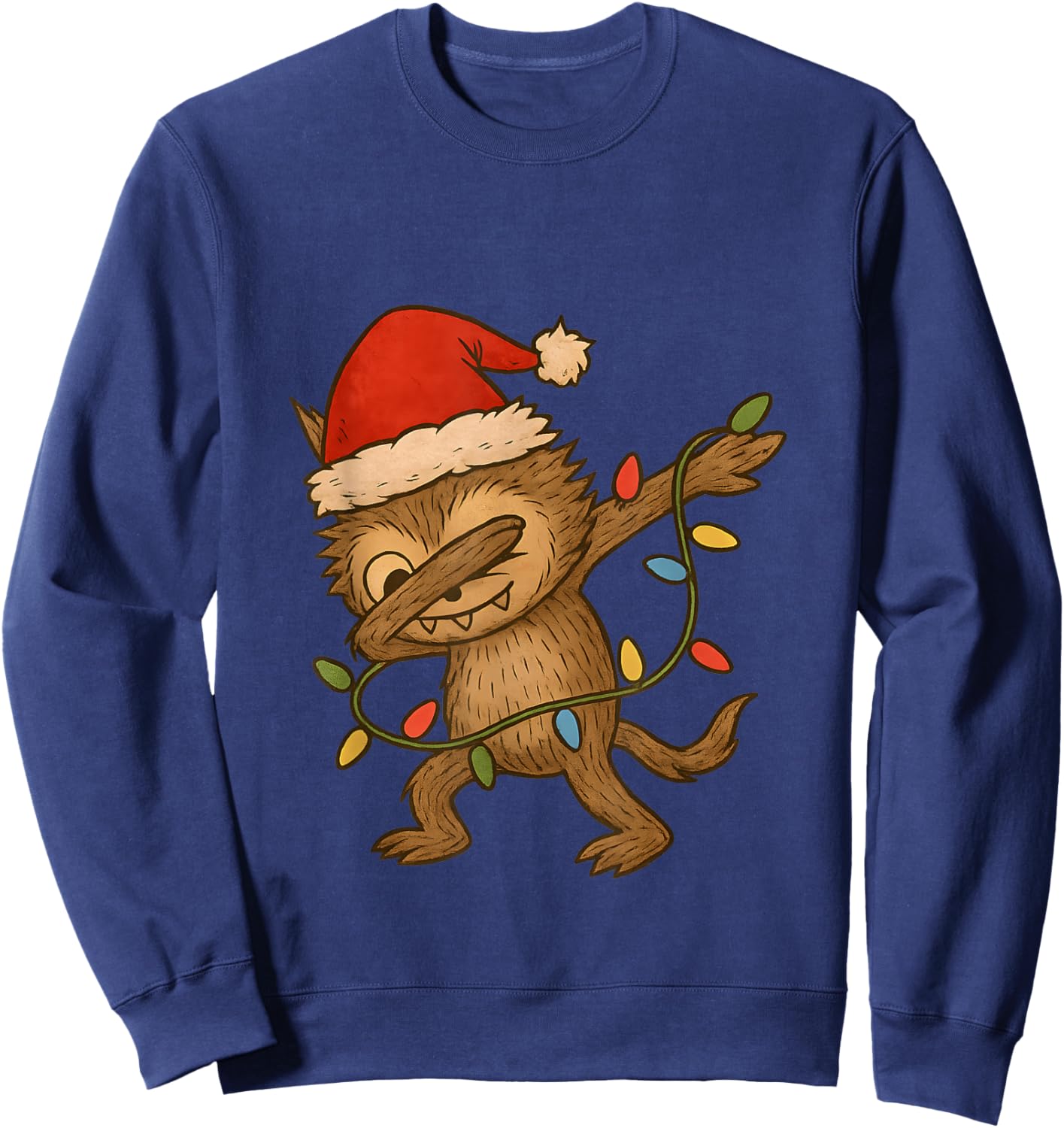 Dabbing Playful Funny Bubu Creatire Christmas Sweatshirt - Sweatshirt | Navy