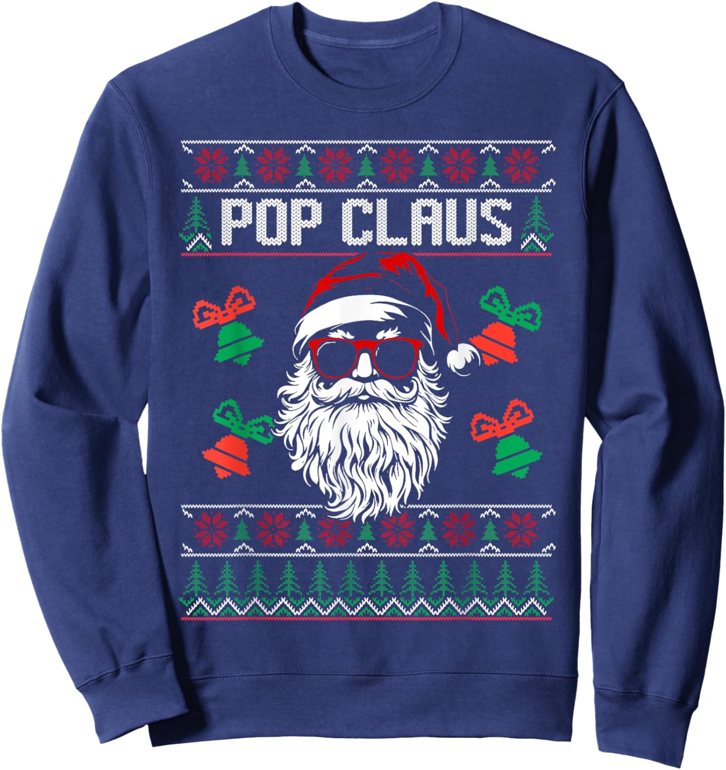 POP CLAUS Christmas Santa Claus Matching Family Pajamas Sweatshirt - Sweatshirt | Navy