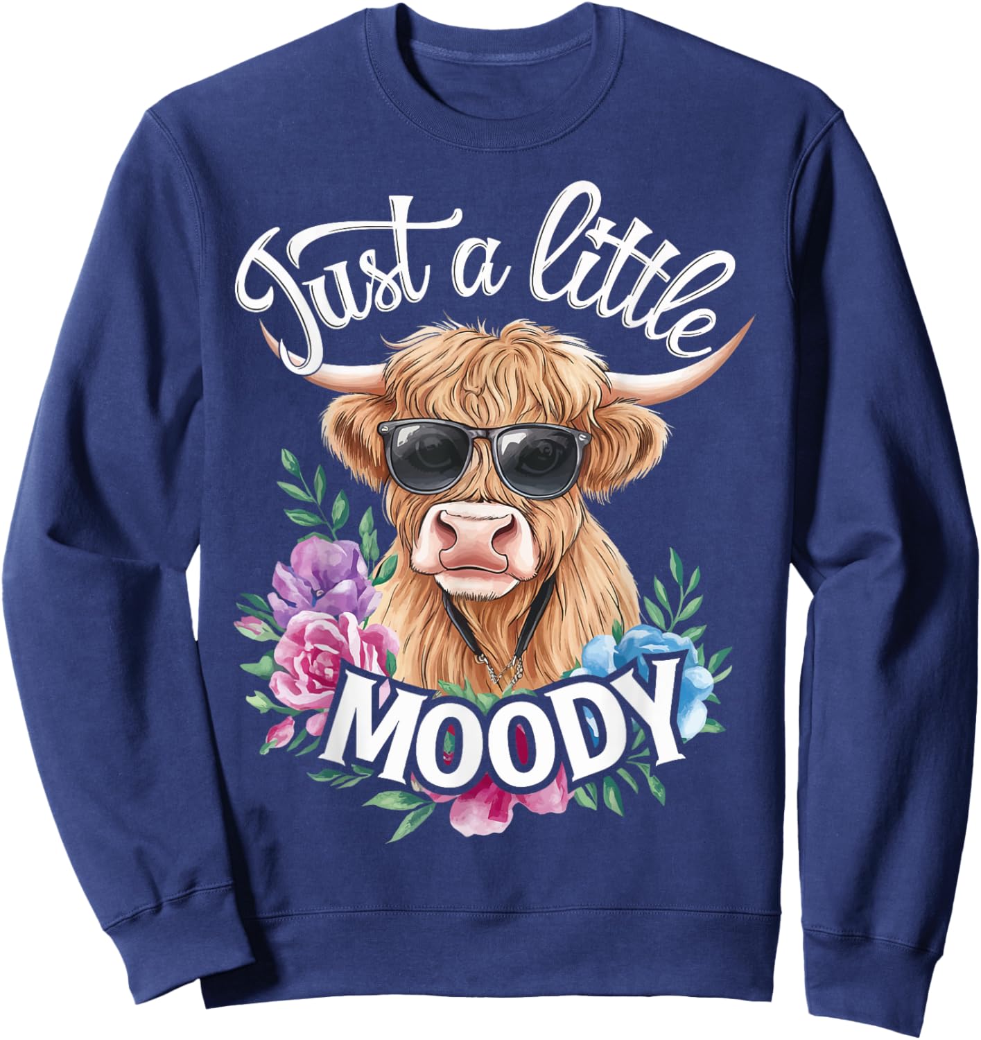 Cow Just A Little Moody Sweatshirt - Sweatshirt | Navy