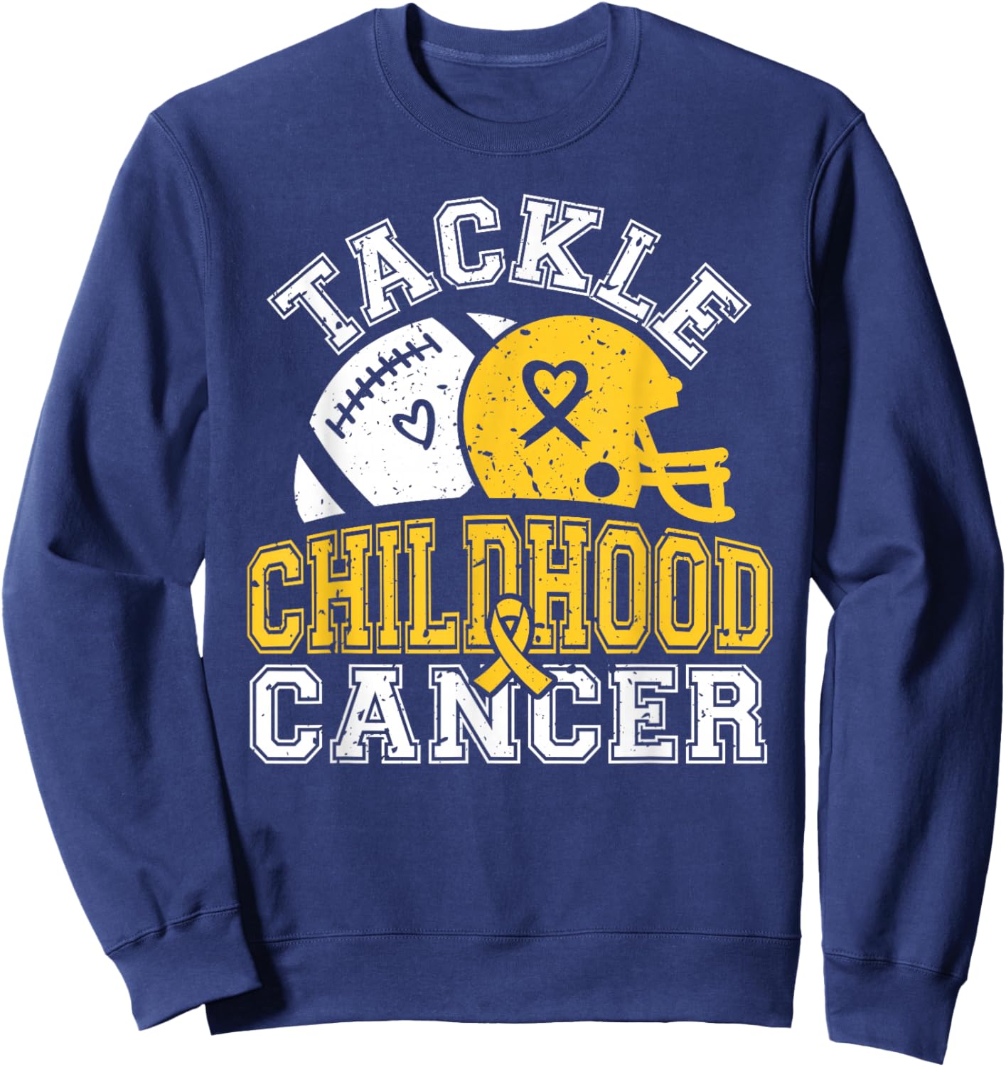 Tackle Childhood Cancer Football Childhood Cancer Awareness Sweatshirt - Sweatshirt | Navy