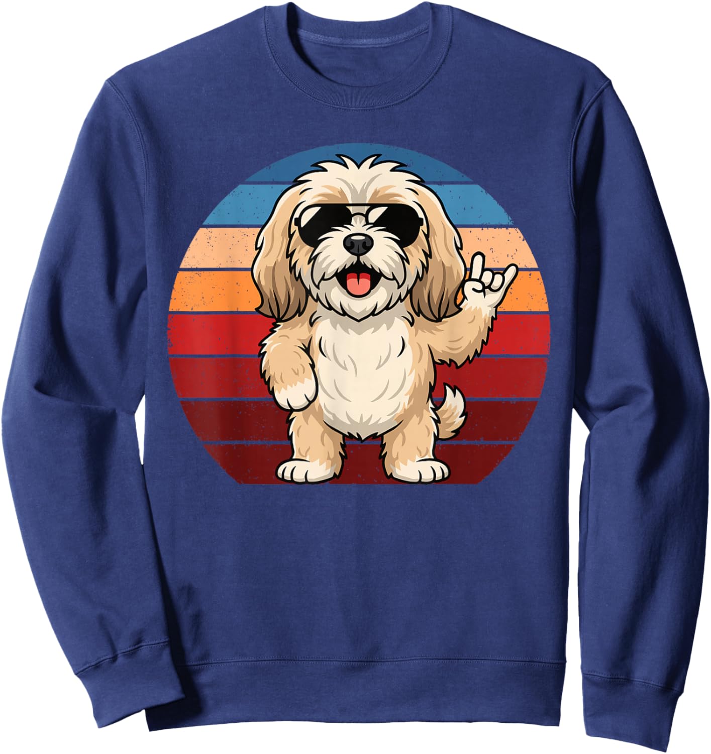 Retro Havanese Mom Havanese Dad Funny Havanese Sweatshirt - Sweatshirt | Navy