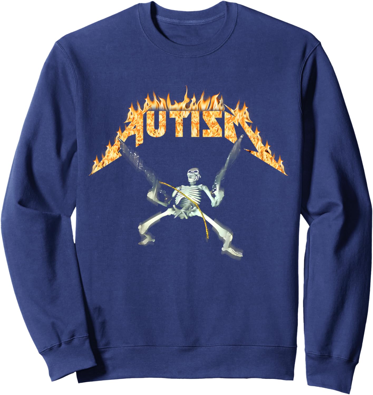Autism Skeleton Meme Funny Men Women Kids Sweatshirt - Sweatshirt | Navy