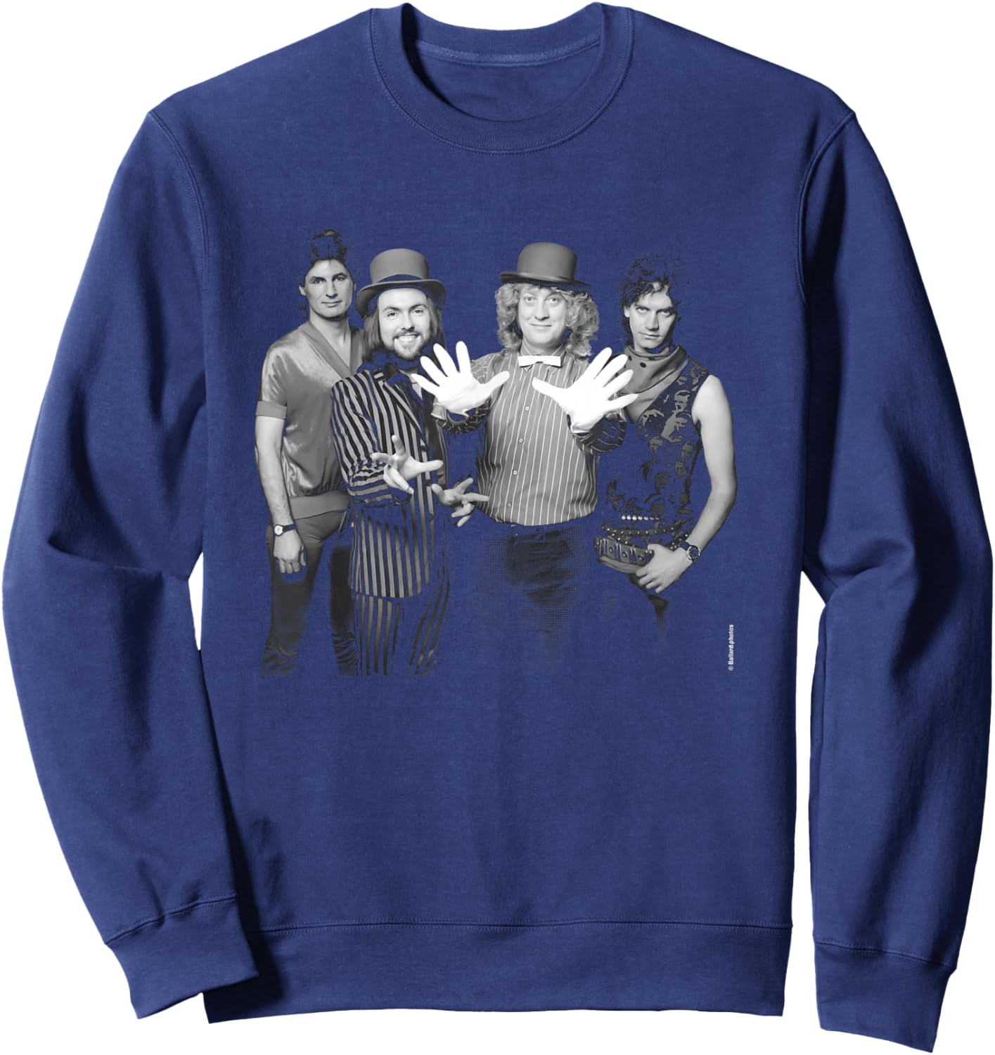 Noddy Holder With Slade Band Portrait By Allan Ballard Sweatshirt - Sweatshirt | Navy