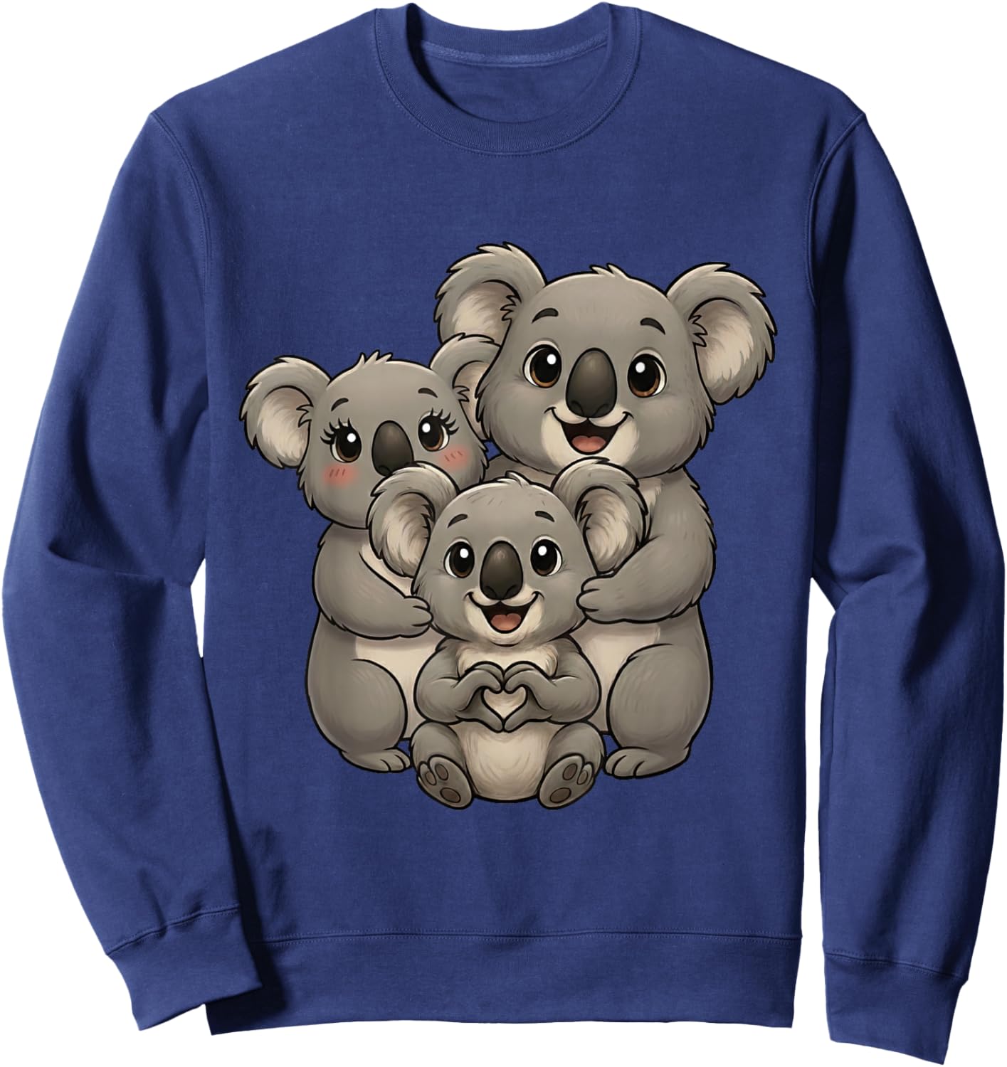 Koala mit Familie | Süßer Koalabär mit Koala Mama & Papa Sweatshirt - Sweatshirt | Navy