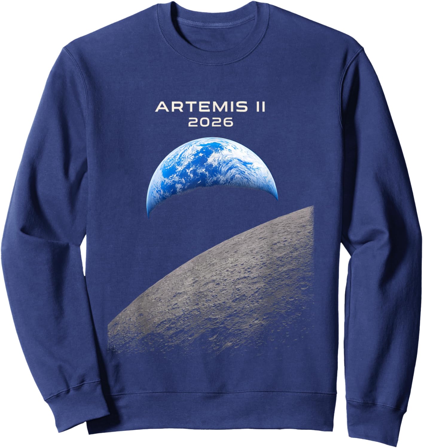 Artemis II 2026 Orion Moon Mission Earthrise Sweatshirt - Sweatshirt | Navy