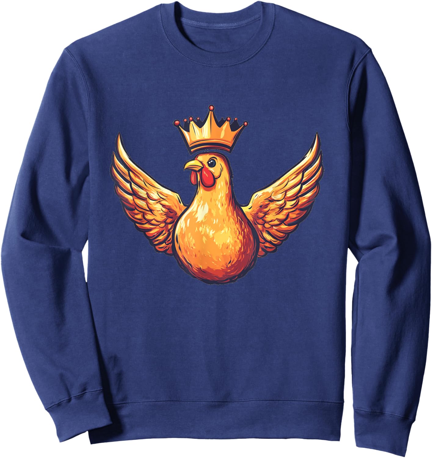 Funny Wings Costume for Chicken and King Lovers Sweatshirt - Sweatshirt | Navy
