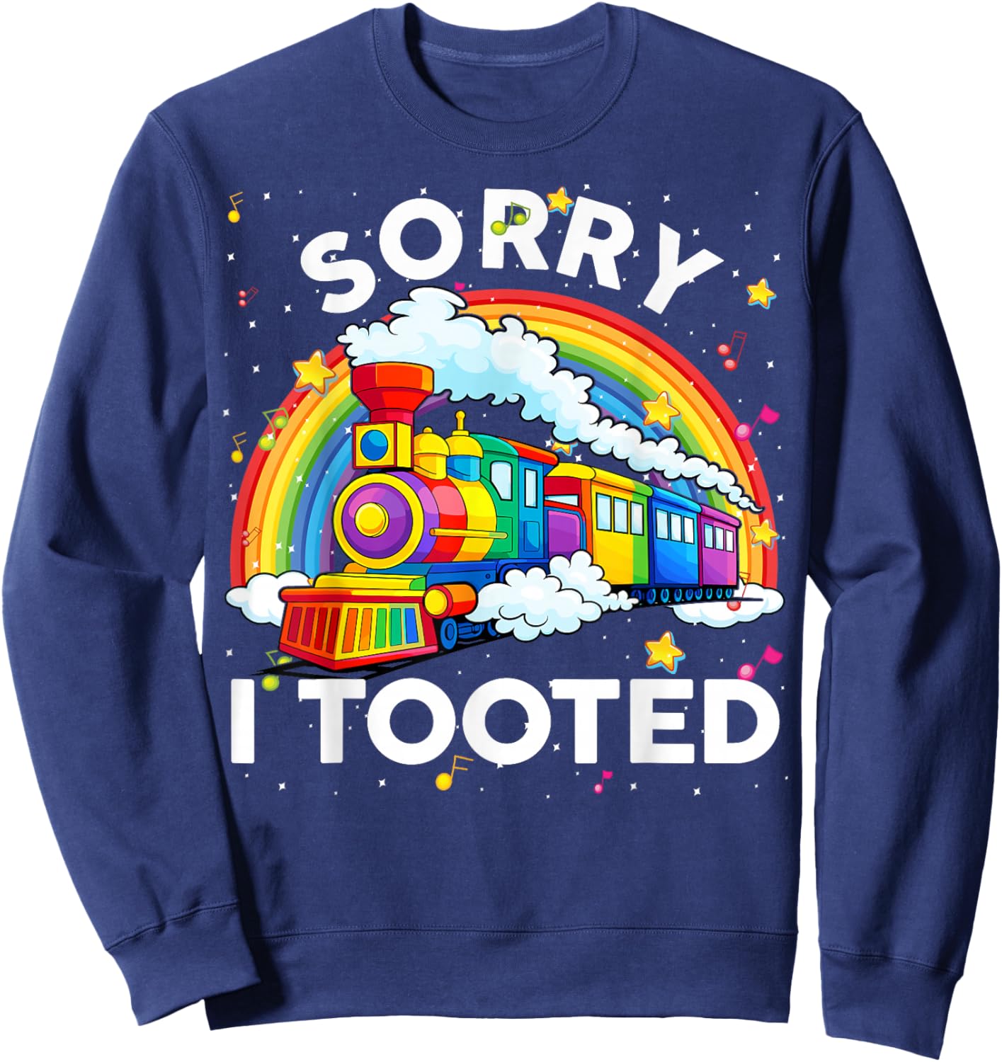 Sorry I Tooted Train Toddler Boy Kids 3t Locomotive Railroad Sweatshirt - Sweatshirt | Navy
