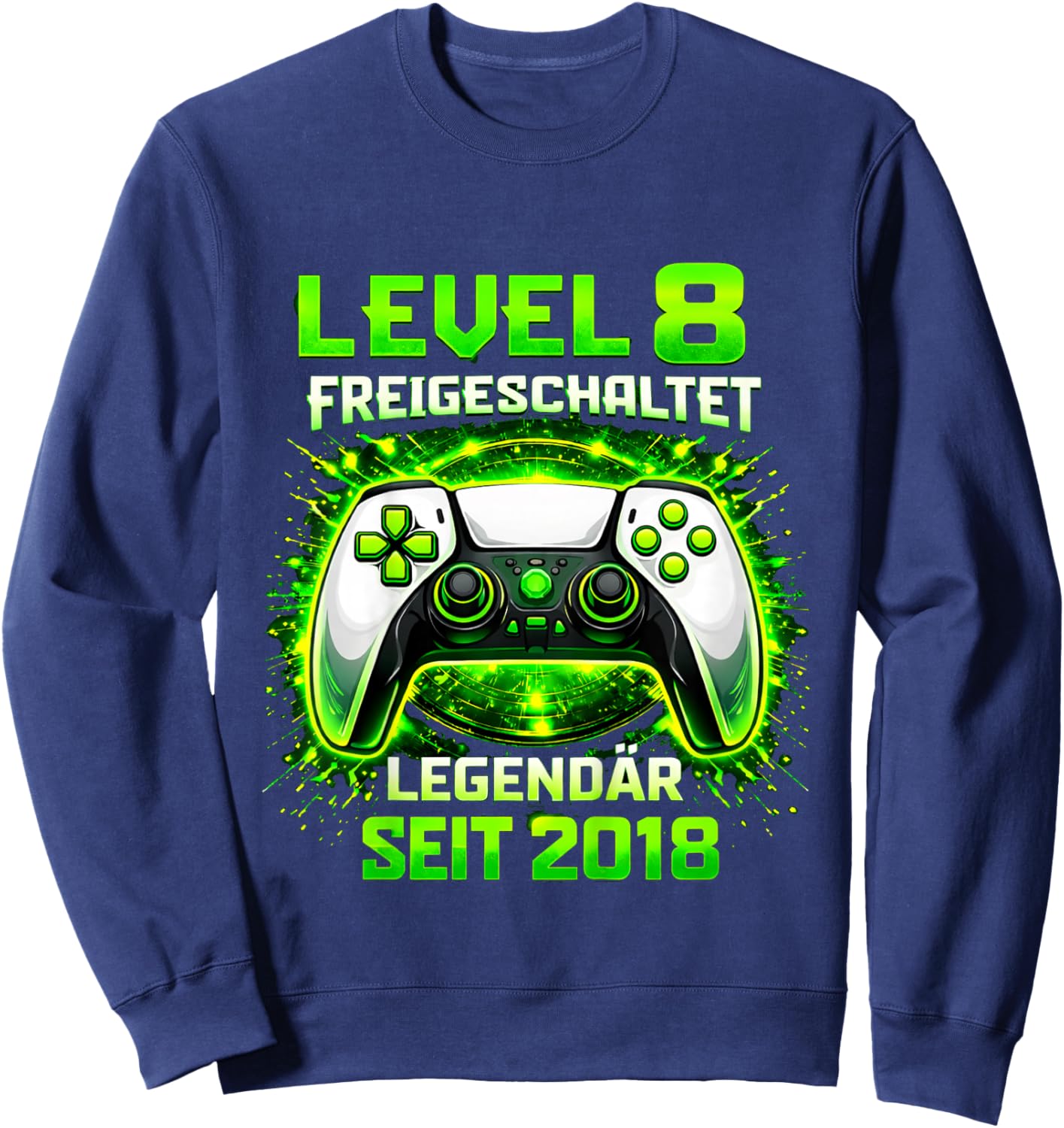Kinder Level 8 Geburtstag Junge Gamer Lustig 2018 8er Geburtstag Sweatshirt - Sweatshirt | Navy