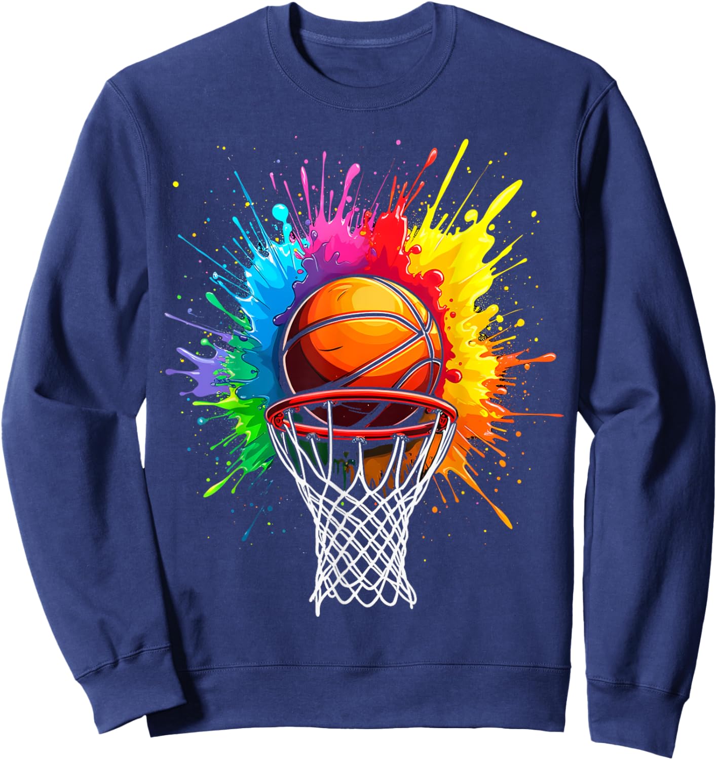 Basketball Hoop Color Art Sweatshirt - Sweatshirt | Navy