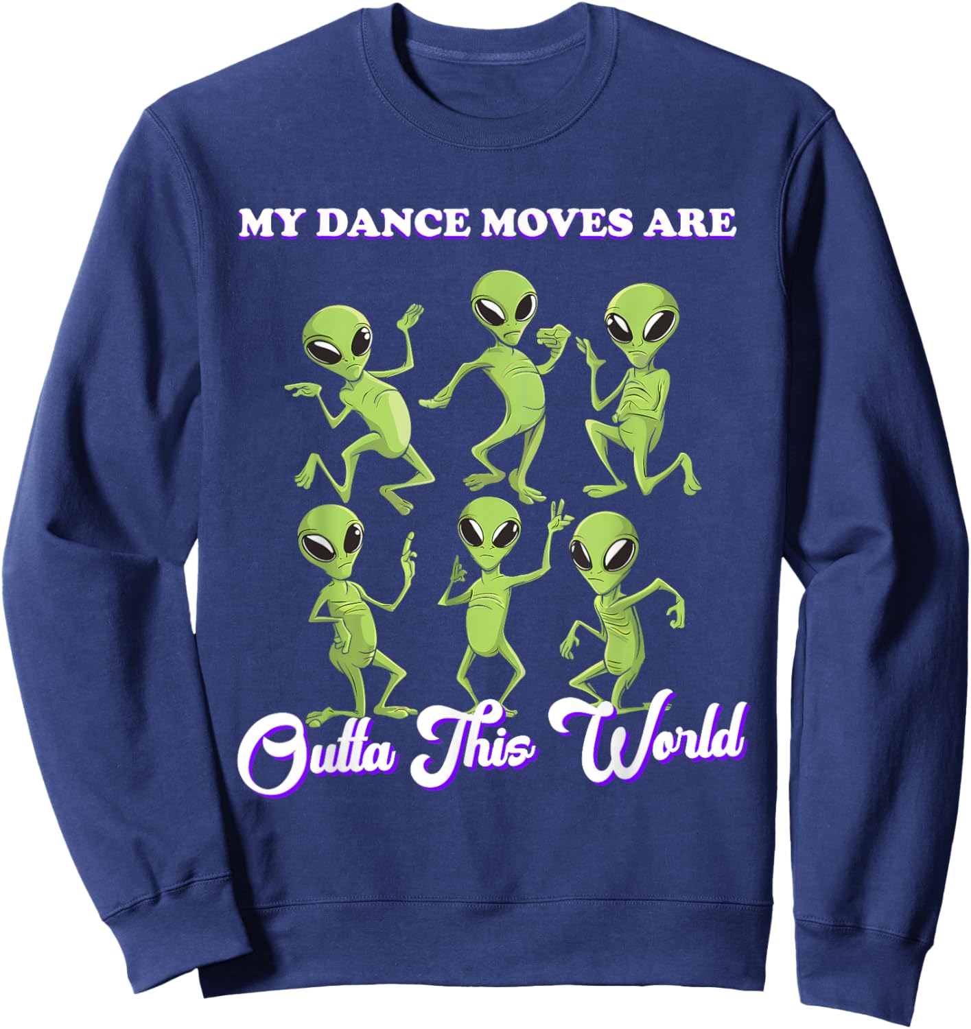 Aliens Dancing Dance Alien Flossing Funny Dance Moves Kids Sweatshirt - Sweatshirt | Navy