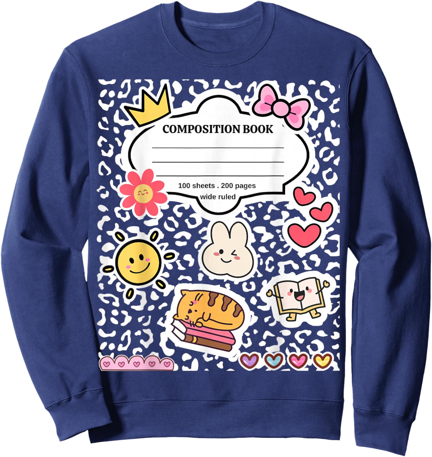 Composition Notebook Costume Matching Group Halloween School Sweatshirt - Sweatshirt | Navy