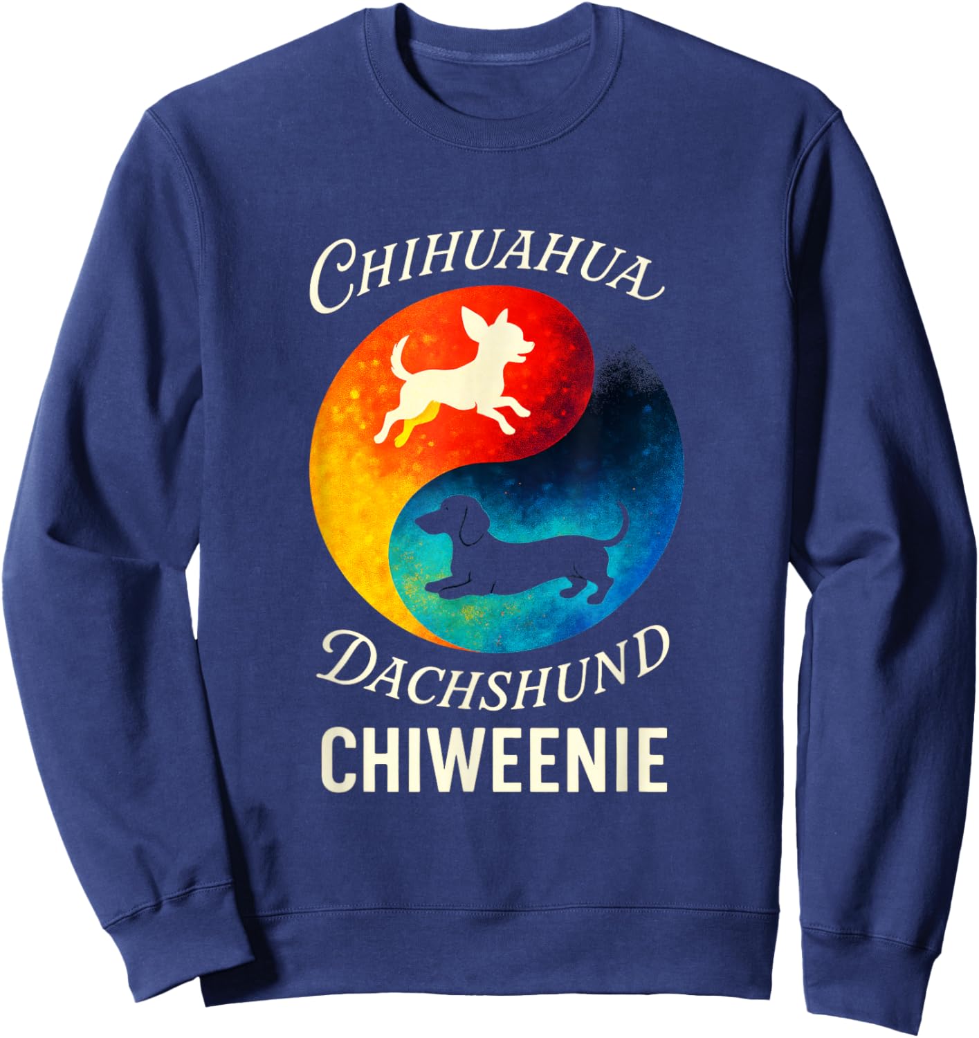 Chihuahua Dachshund Chiweenie - Yin Yang Sweatshirt - Sweatshirt | Navy