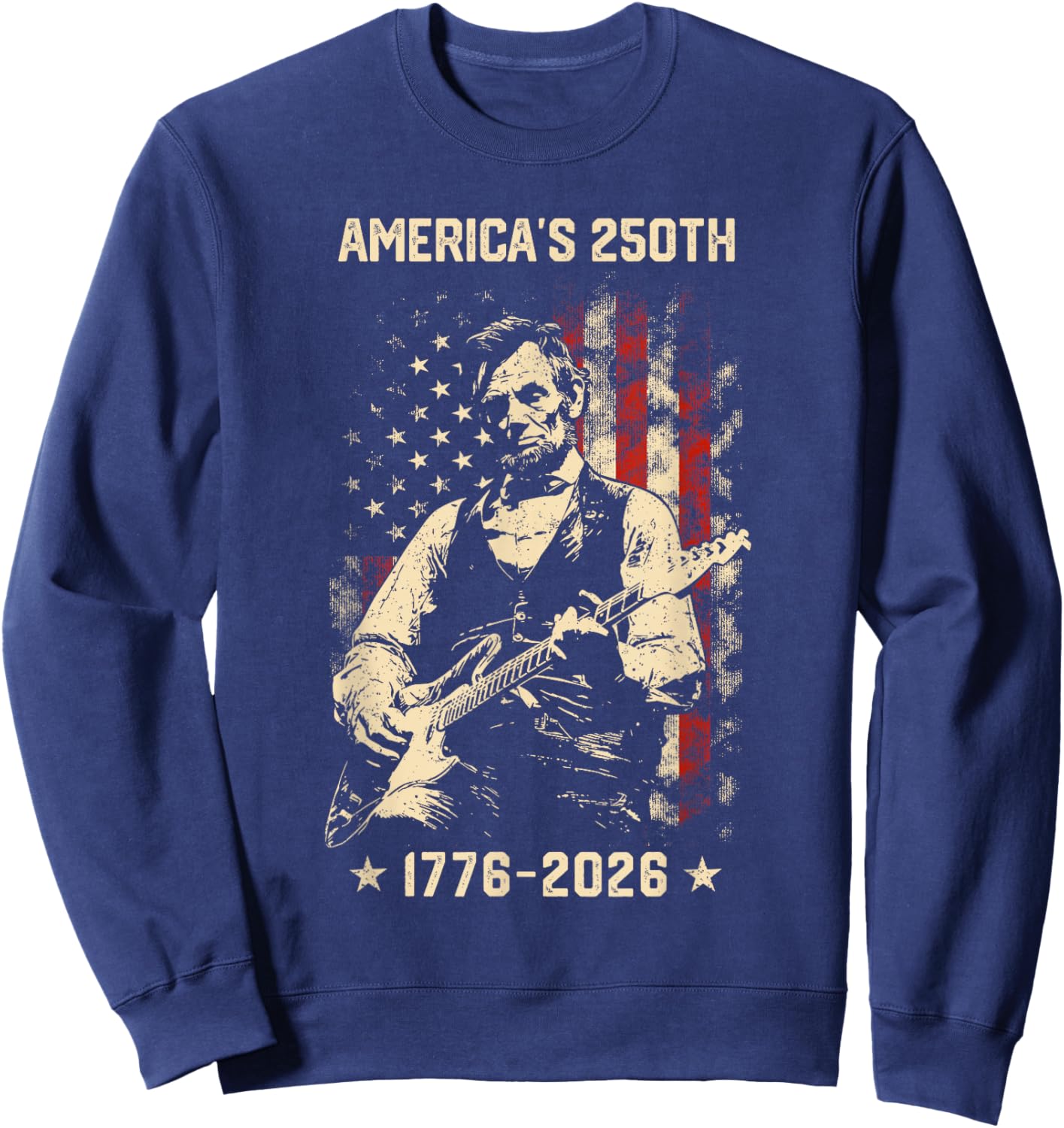 Vintage 250 Years of American 250th Anniversary 1776 2026 Sweatshirt - Sweatshirt | Navy