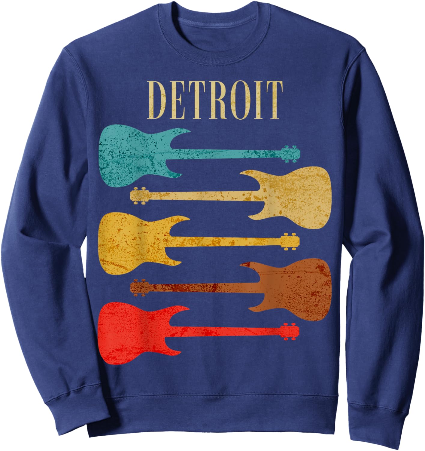 Detroit Concert Rock Music Festival Guitars Michigan Sweatshirt - Sweatshirt | Navy