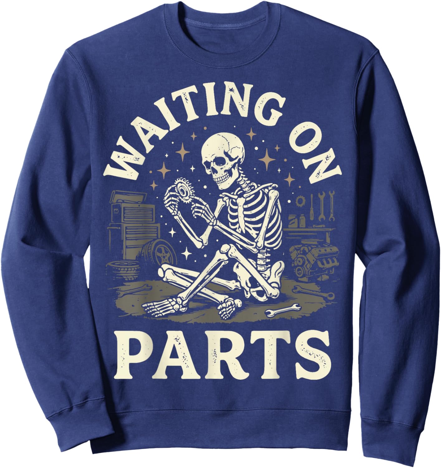 Waiting On Parts Skeleton Sweatshirt - Sweatshirt | Navy