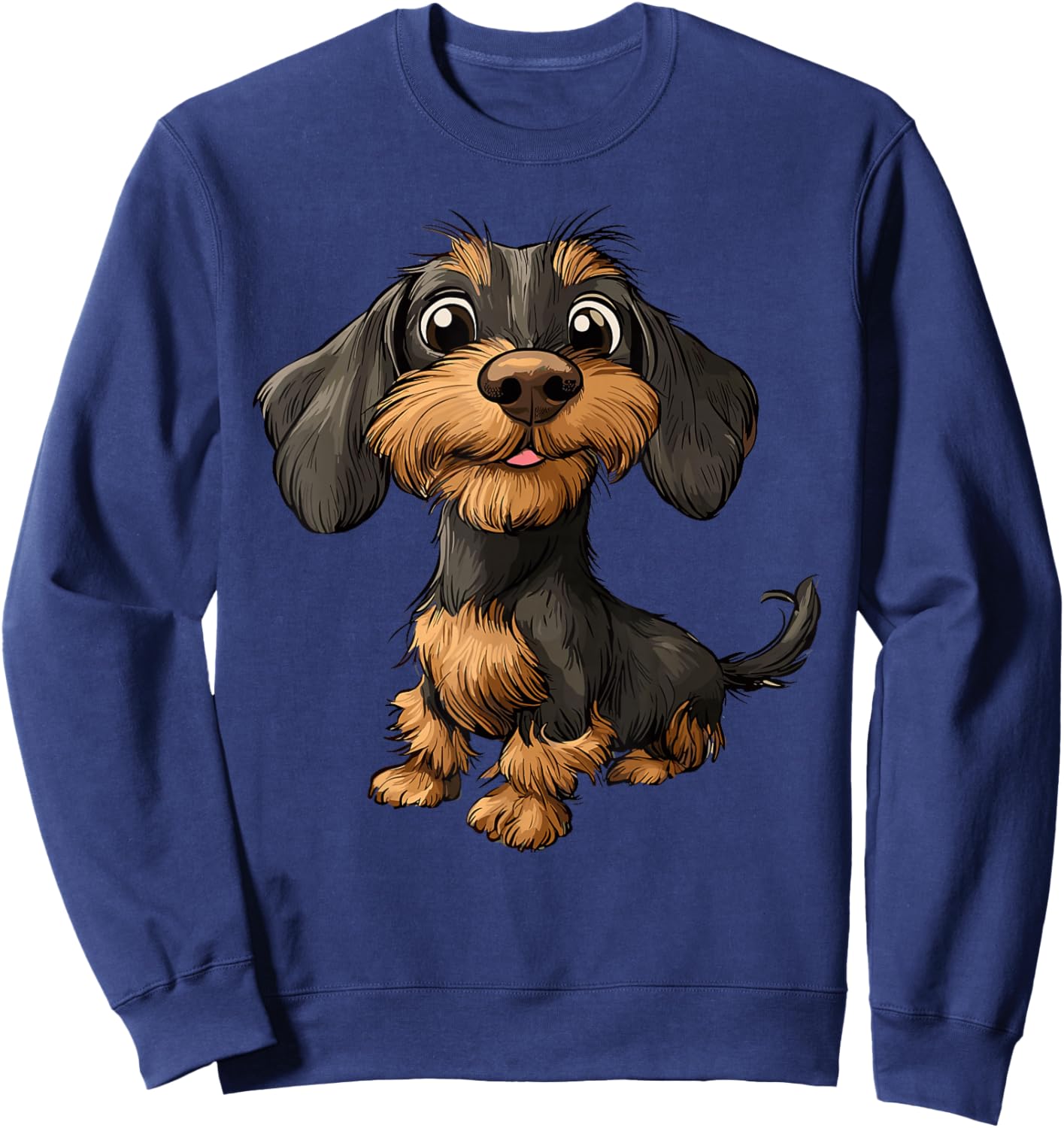 Rauhaardackel Dachshund Teckel Dog Hunting Dog Funny , black, S Sweatshirt - Sweatshirt | Navy