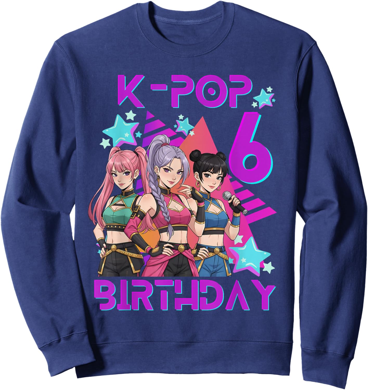 K-Pop K-Pop 6 Years Birthday Girl Sweatshirt - Sweatshirt | Navy