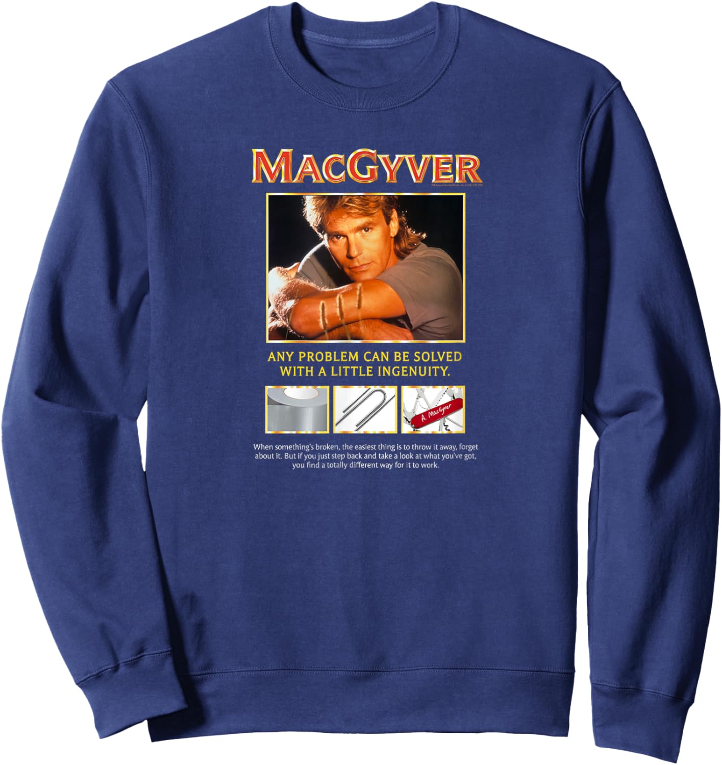 The ingenuity of the MacGyver Original series, Black, S Sweatshirt - Sweatshirt | Navy
