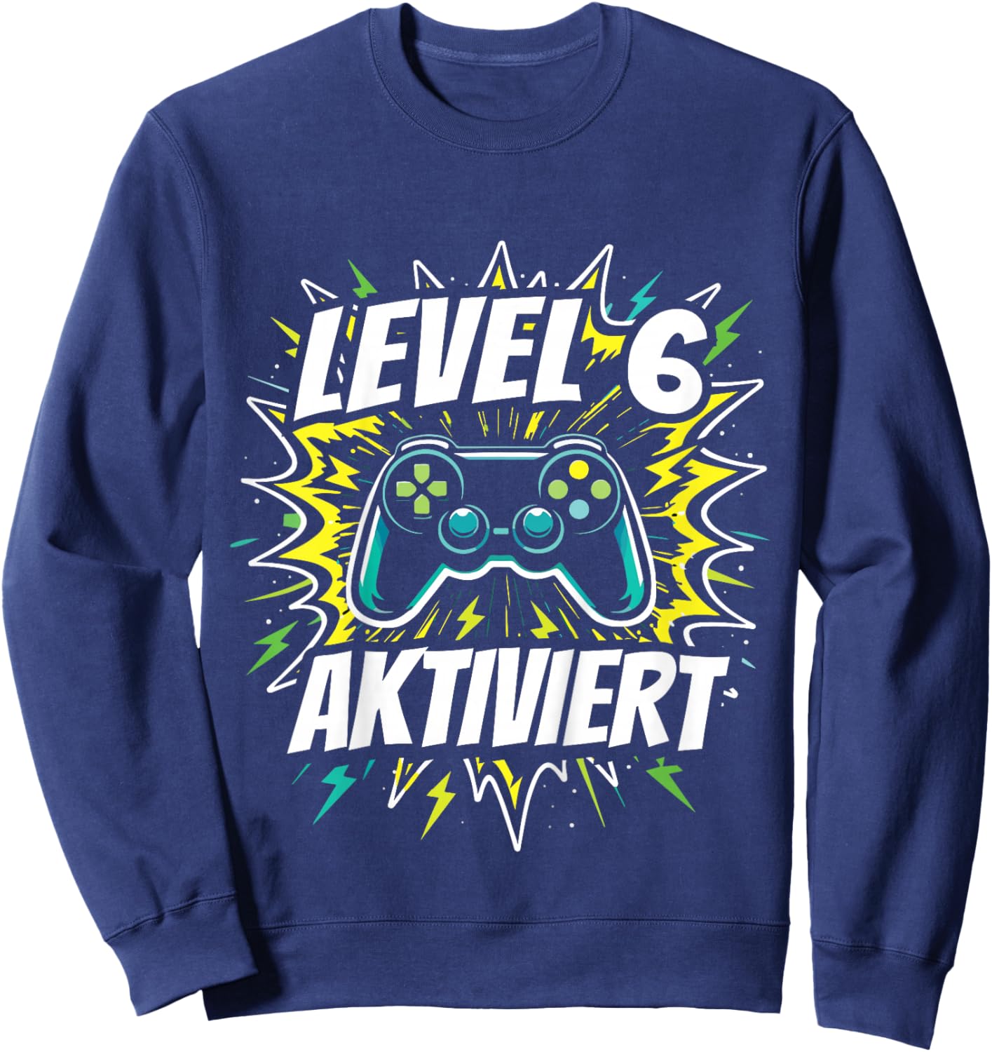 6. Geburtstag Jungen Video Gamer Level 6 Aktiviert Kids Sweatshirt - Sweatshirt | Navy