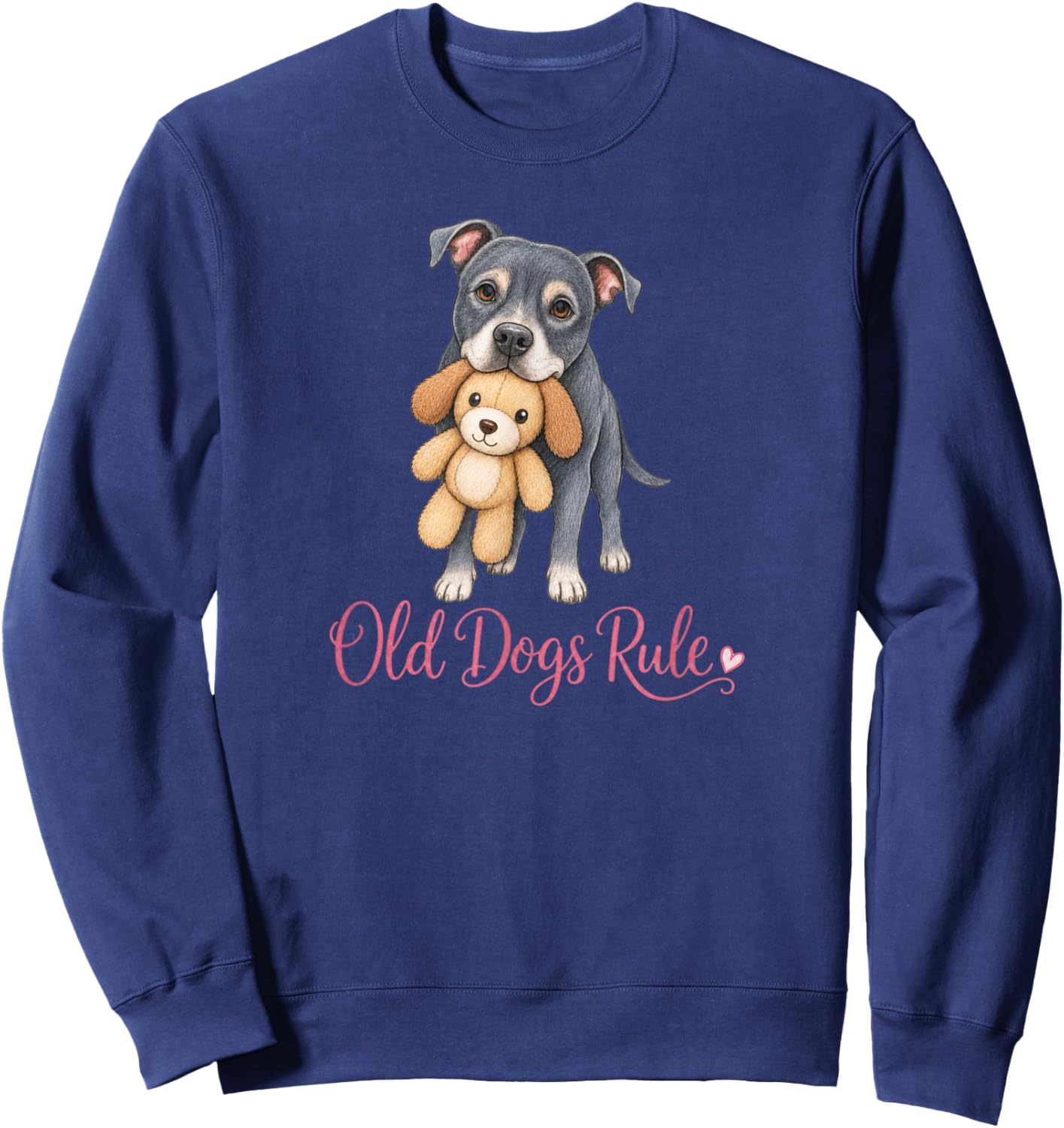 Old Dogs Rule Cute Senior Rescue Dog Lover Cute Senior Dog Sweatshirt - Sweatshirt | Navy