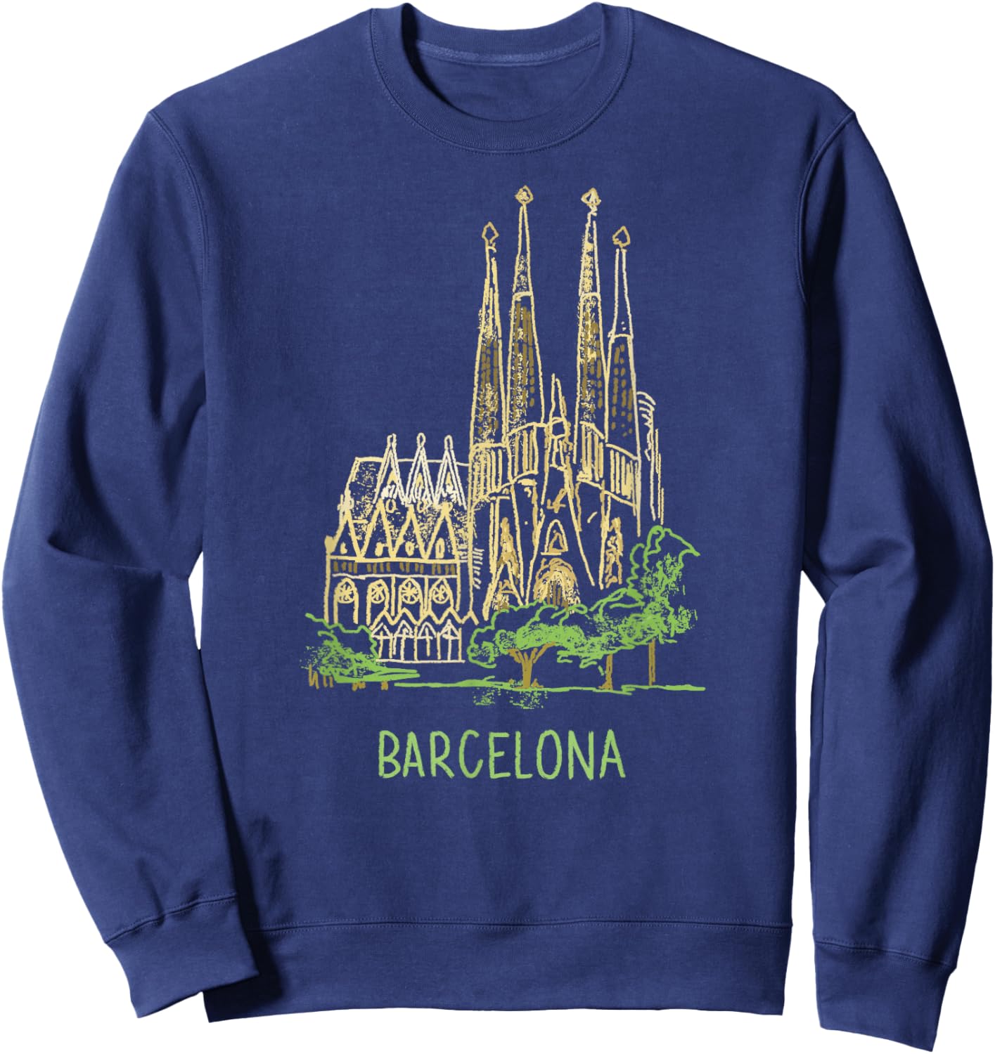 Barcelona Spain Travel Souvenir Historic City Landmark Gift Sweatshirt - Sweatshirt | Navy