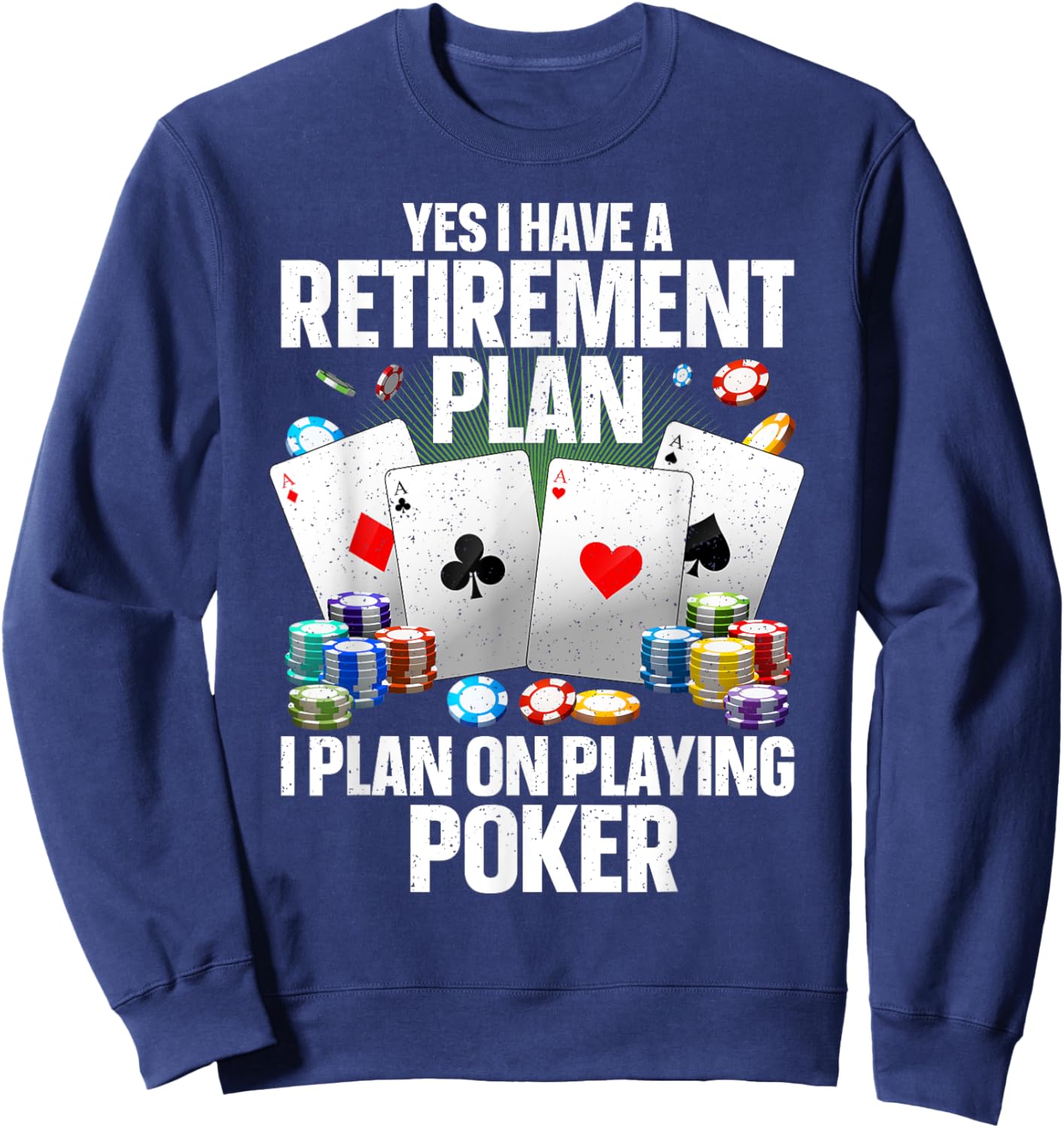 Funny Poker Design Women Poker Player Poker Lover Sweatshirt - Sweatshirt | Navy