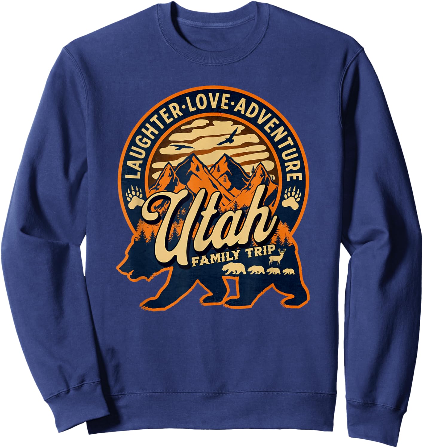 Utah Family Trip Mountains Camping Adventure Souvenir Sweatshirt - Sweatshirt | Navy