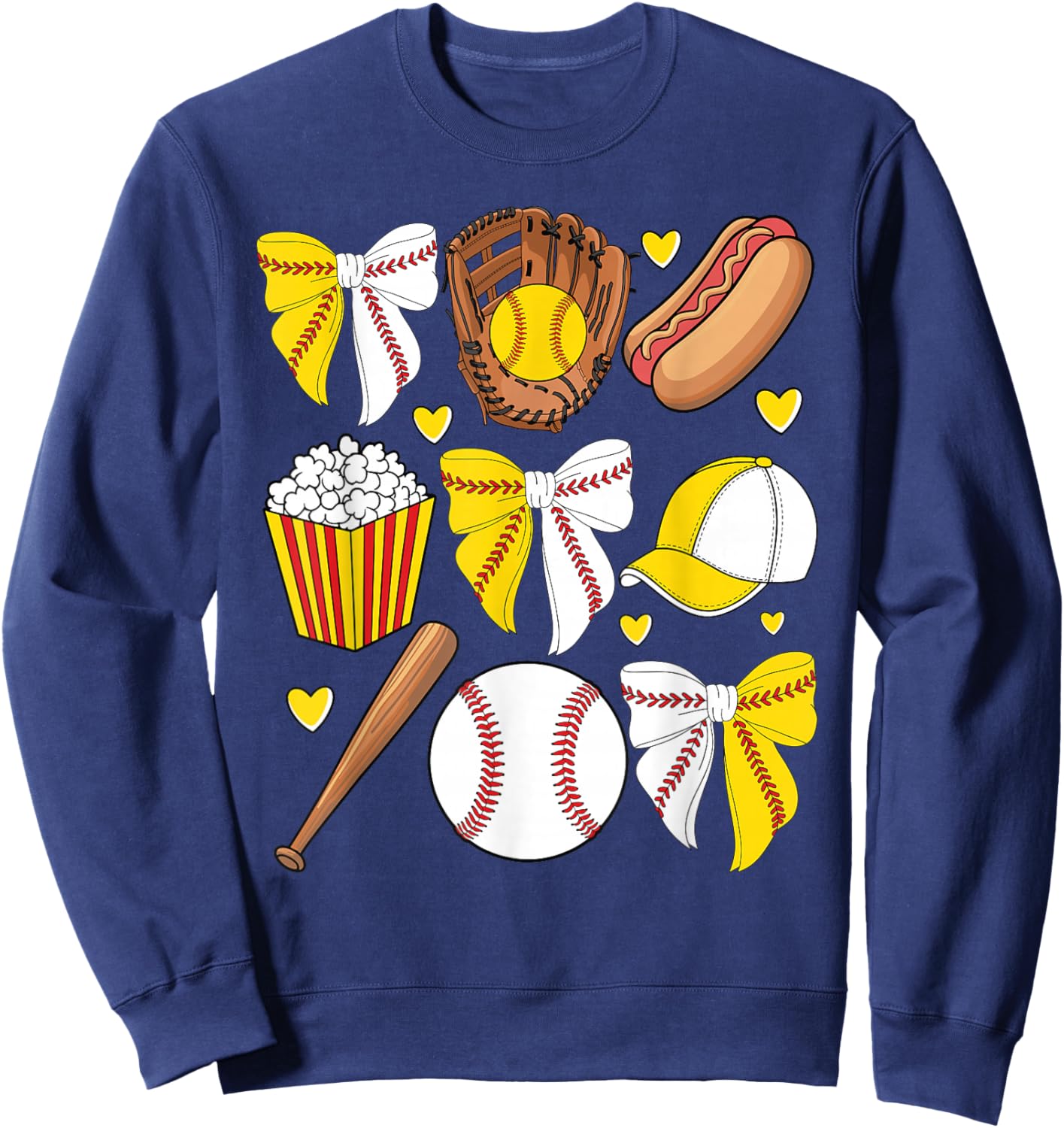 Half Baseball And Softball Mom Mama Life Coquette Bow Women Sweatshirt - Sweatshirt | Navy