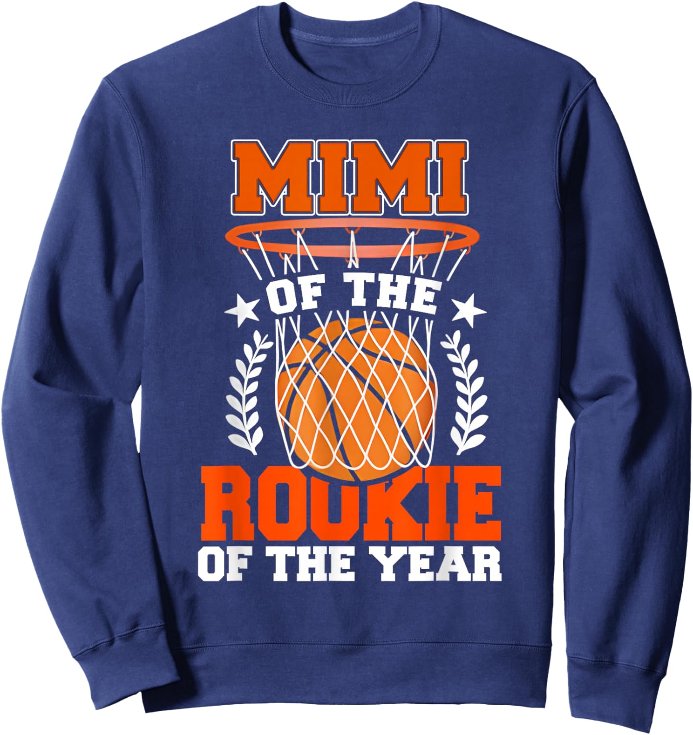 Mimi of Rookie 1st Basketball Bday Theme Matching Sweatshirt - Sweatshirt | Navy