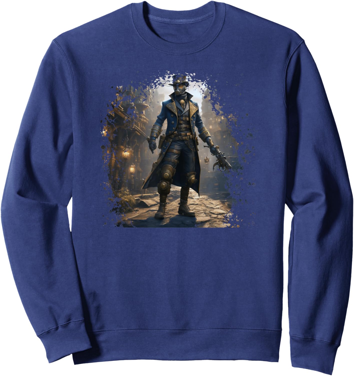 Victorian Steam Punk Assassin And Steampunk World Aesthetic Sweatshirt - Sweatshirt | Navy